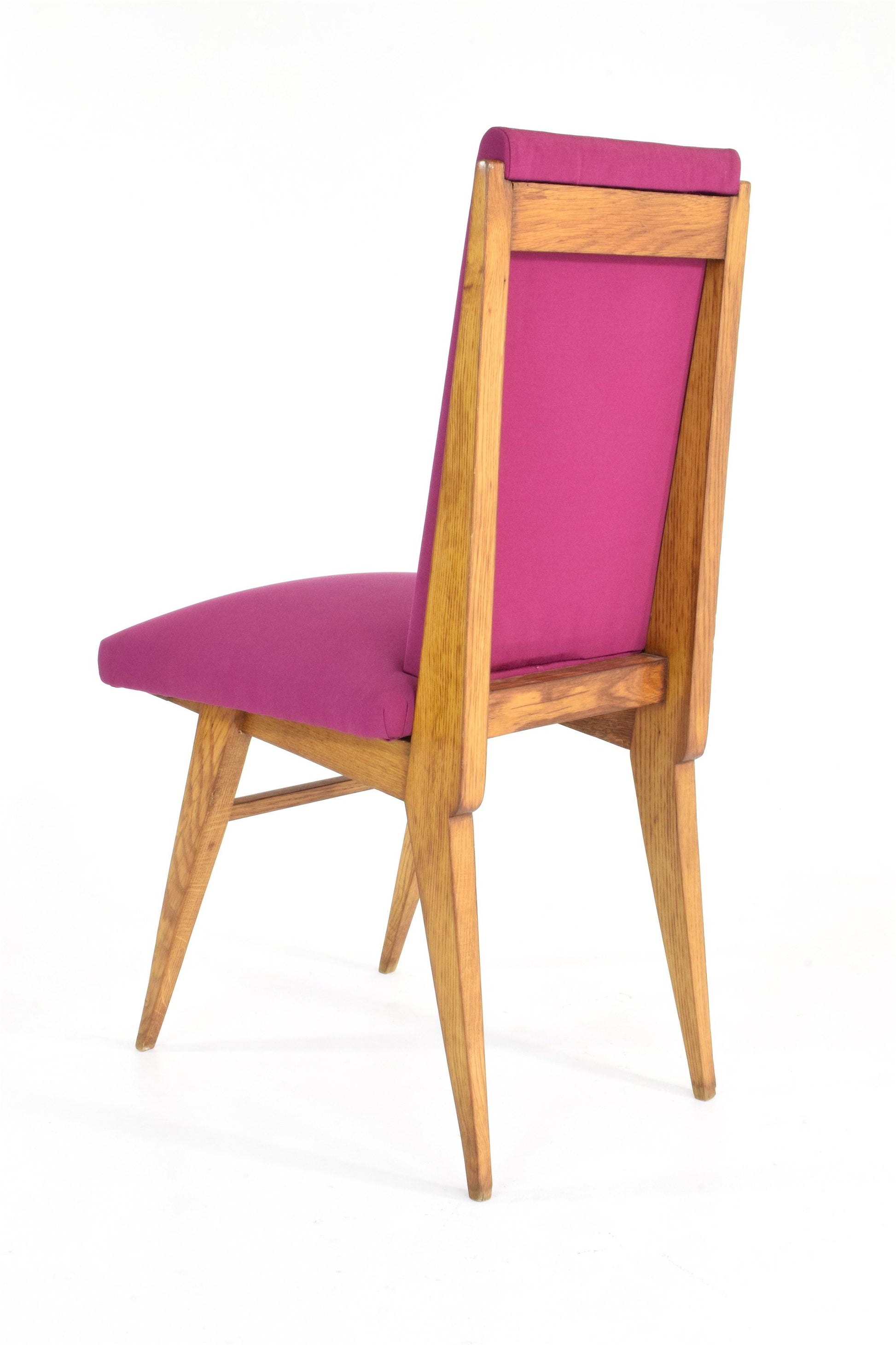 French Vintage Pink Oak Dining Chairs, Set of Five, 1940s - Spirit Gallery 