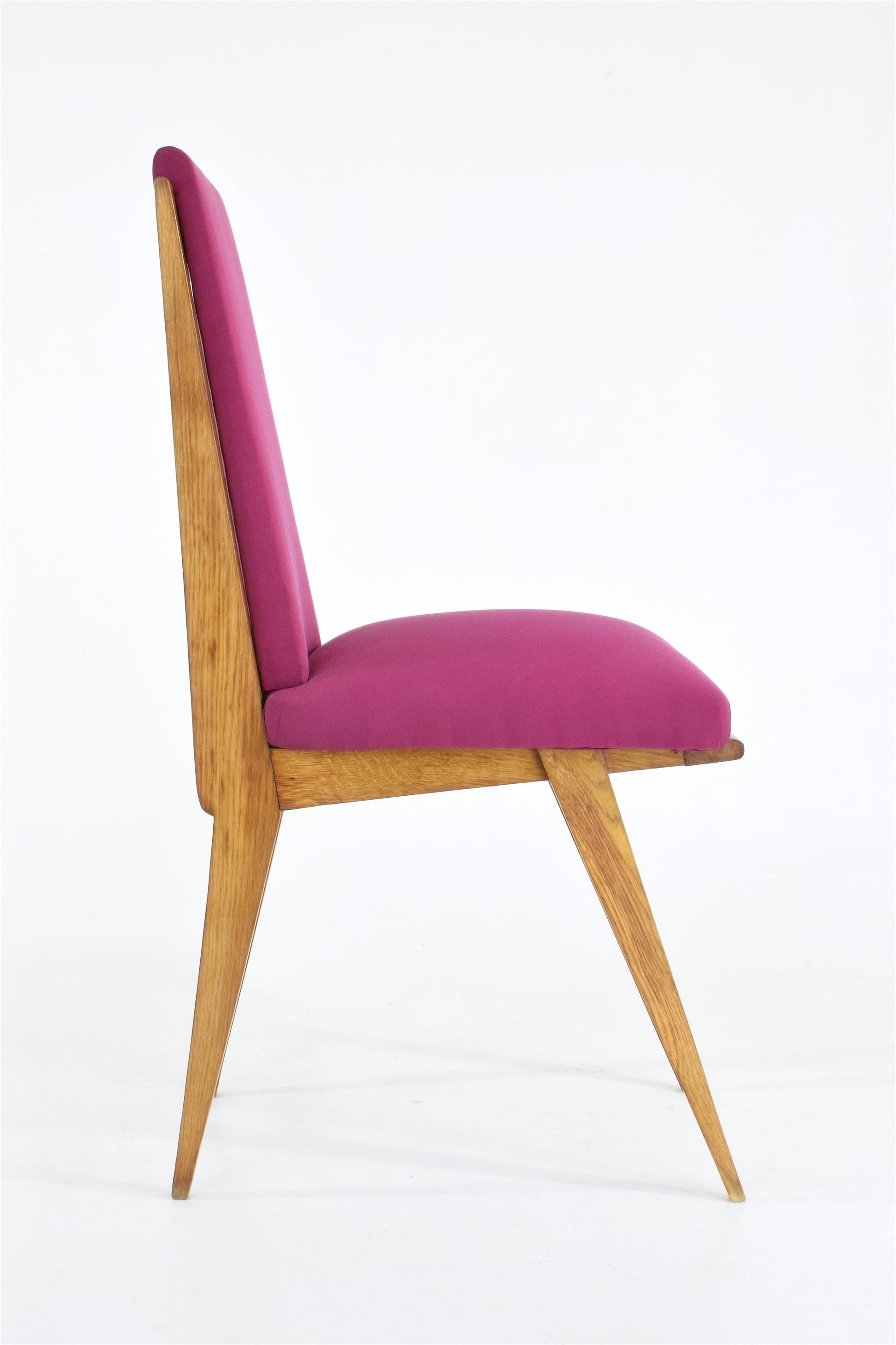 French Vintage Pink Oak Dining Chairs, Set of Five, 1940s - Spirit Gallery 