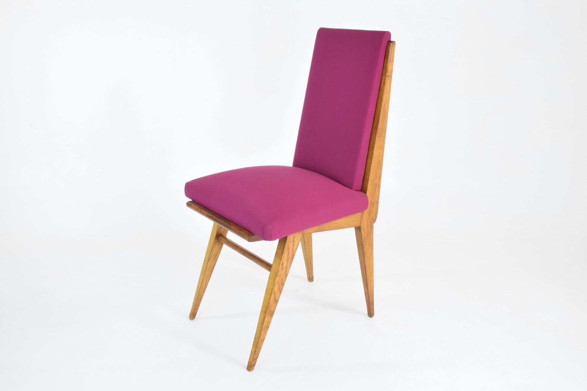 French Vintage Pink Oak Dining Chairs, Set of Five, 1940s - Spirit Gallery 