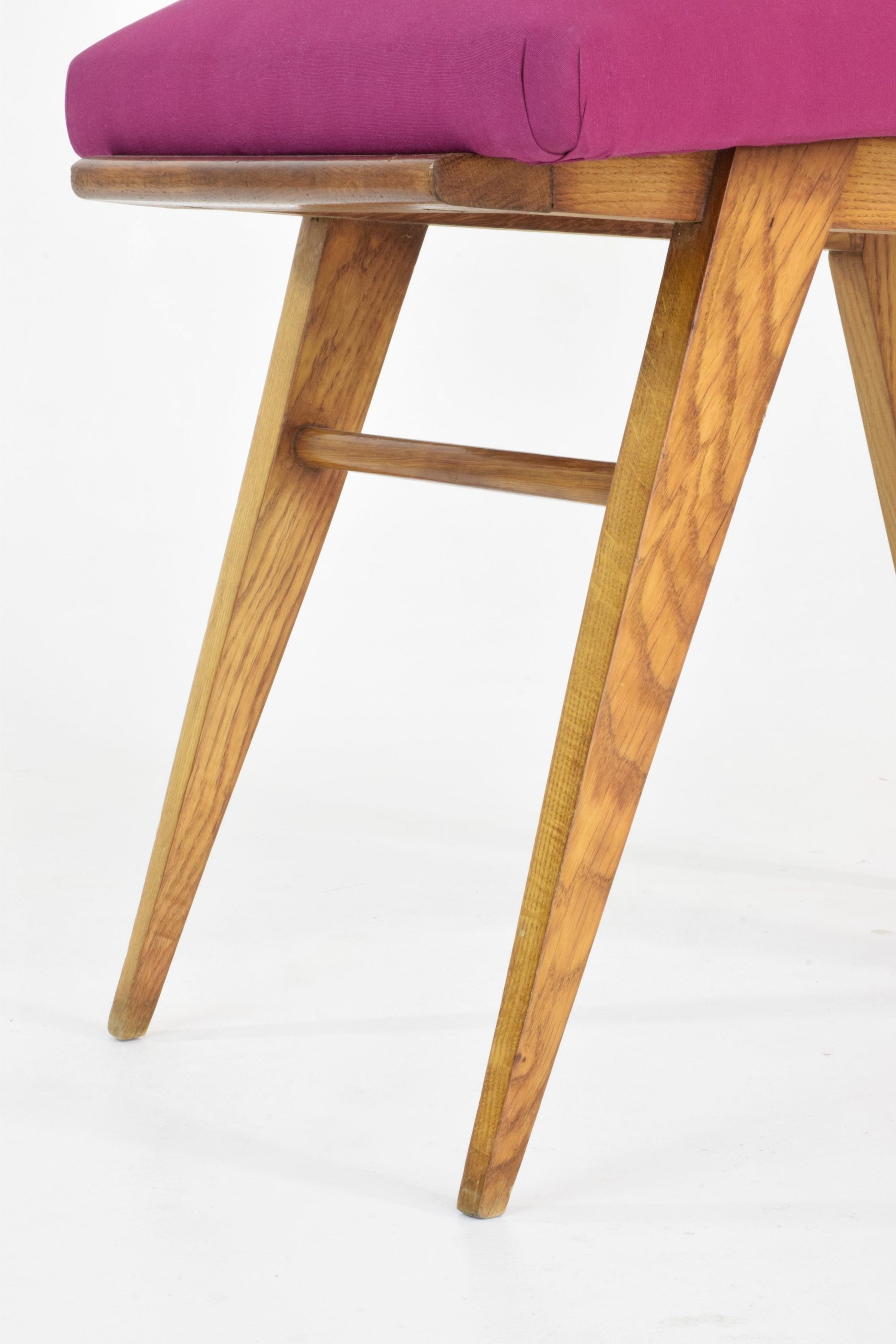 French Vintage Pink Oak Dining Chairs, Set of Five, 1940s - Spirit Gallery 