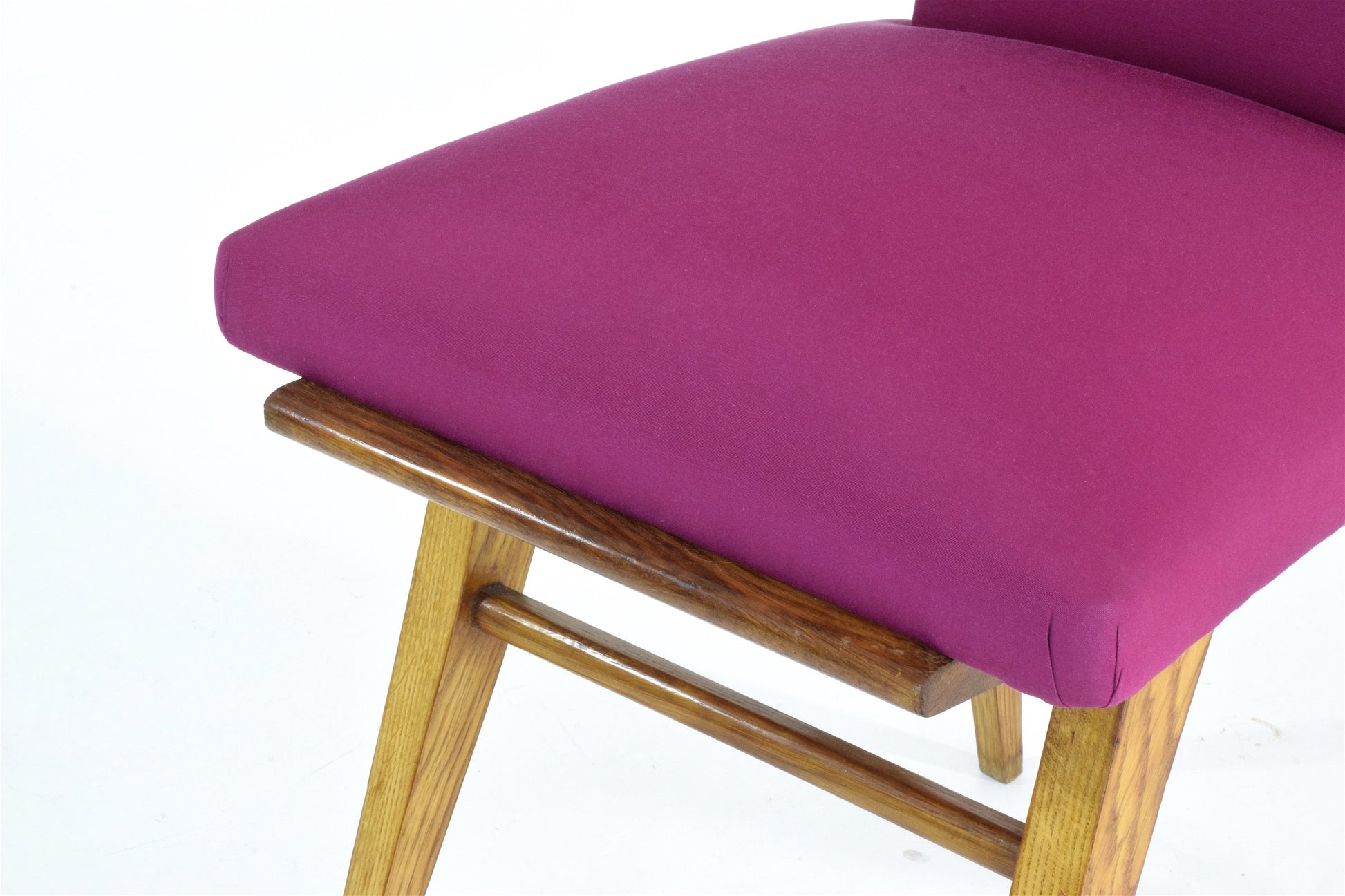 French Vintage Pink Oak Dining Chairs, Set of Five, 1940s - Spirit Gallery 