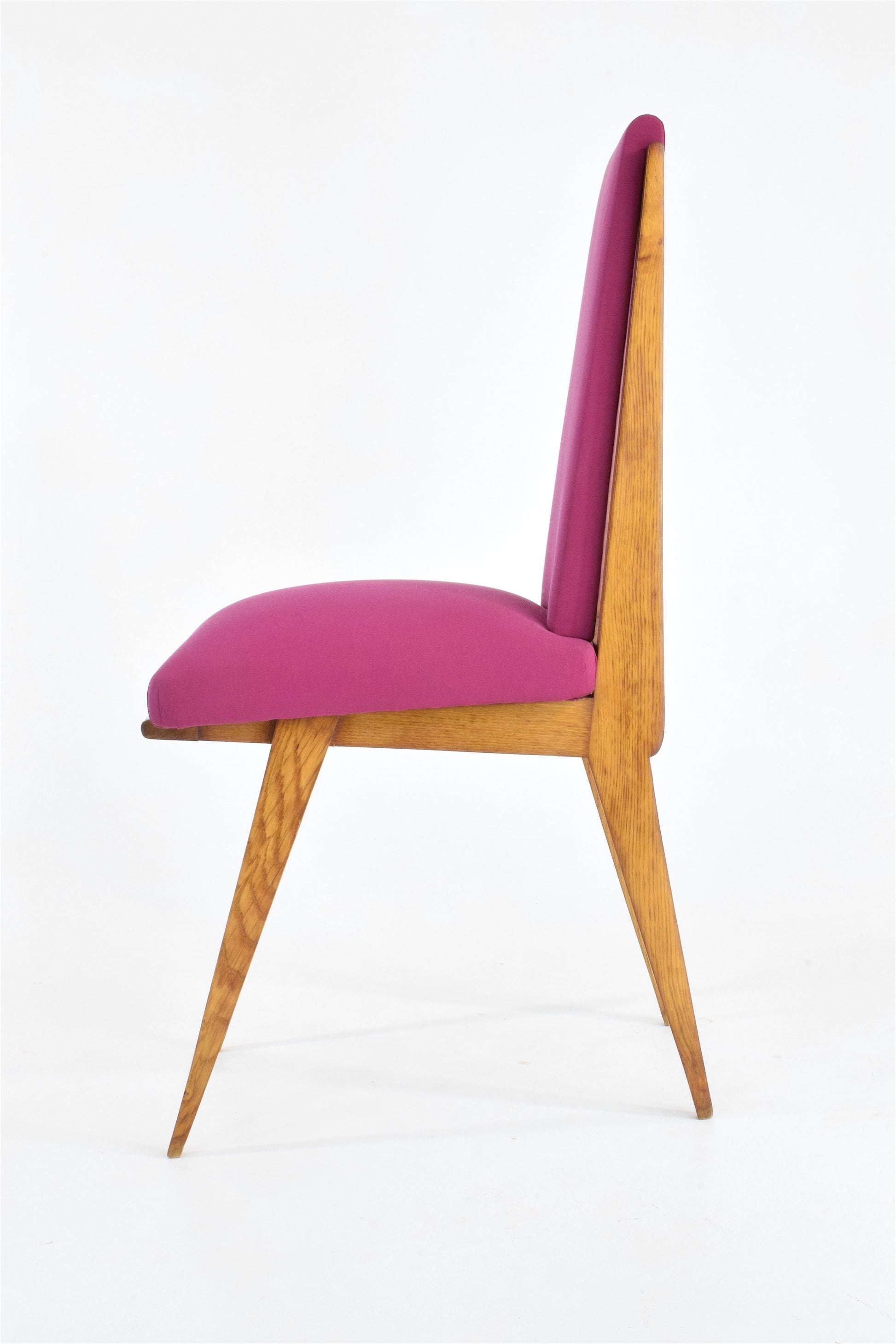 French Vintage Pink Oak Dining Chairs, Set of Five, 1940s - Spirit Gallery 