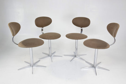 French Vintage Swivel Chairs, Set of Four, 1970's - Spirit Gallery 