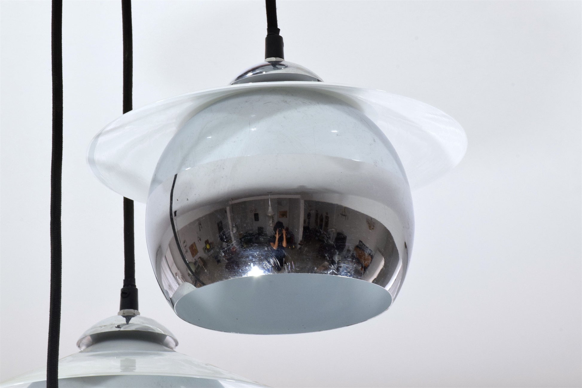 Italian 20th Century Vintage Chrome Pendant, 1970's - Spirit Gallery 