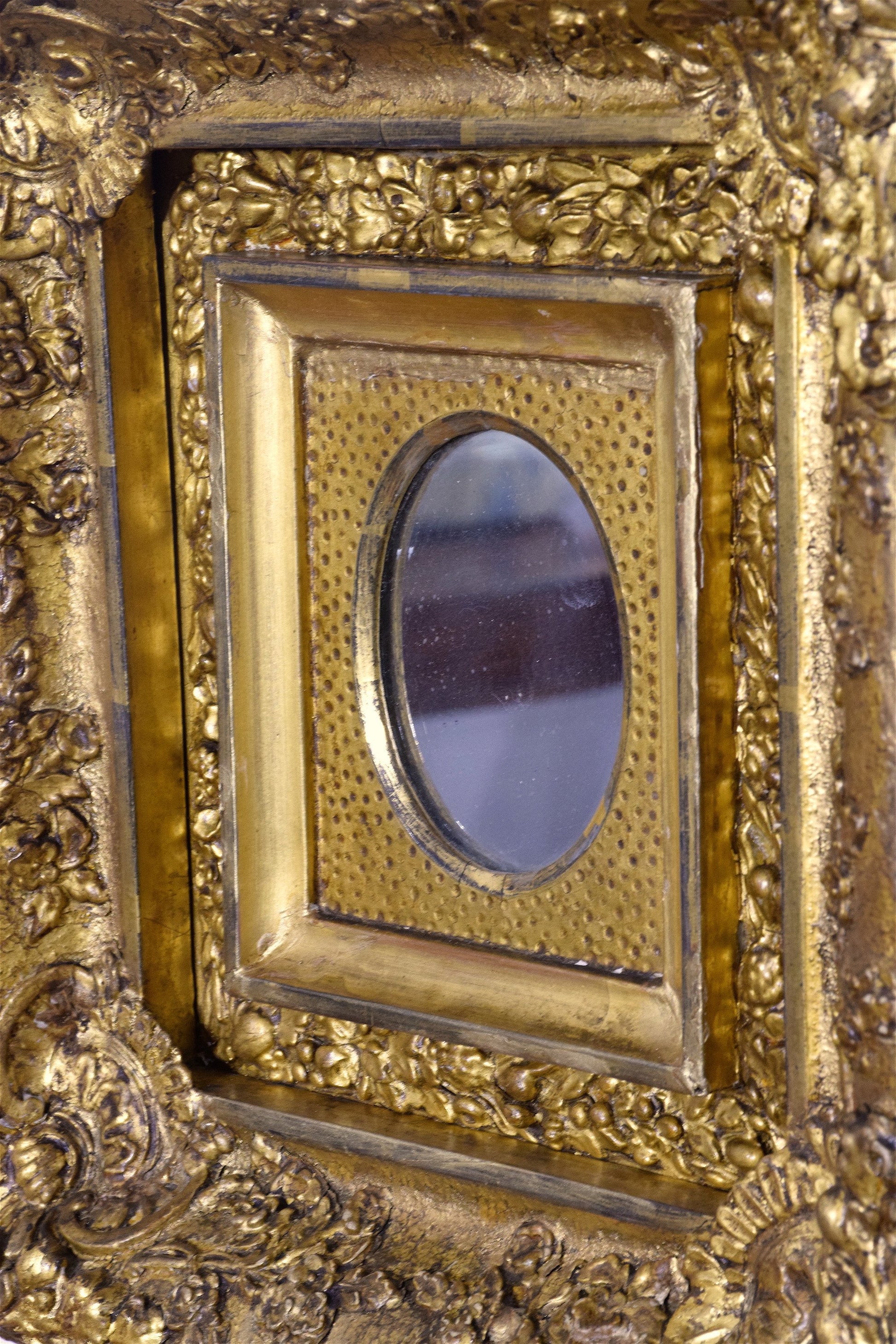 Italian Antique Three Square Gilded Rococo Mirrors - Spirit Gallery 