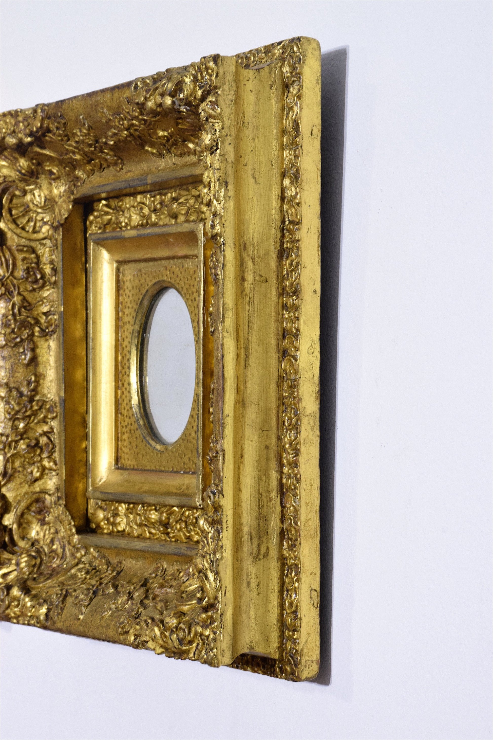 Italian Antique Three Square Gilded Rococo Mirrors - Spirit Gallery 
