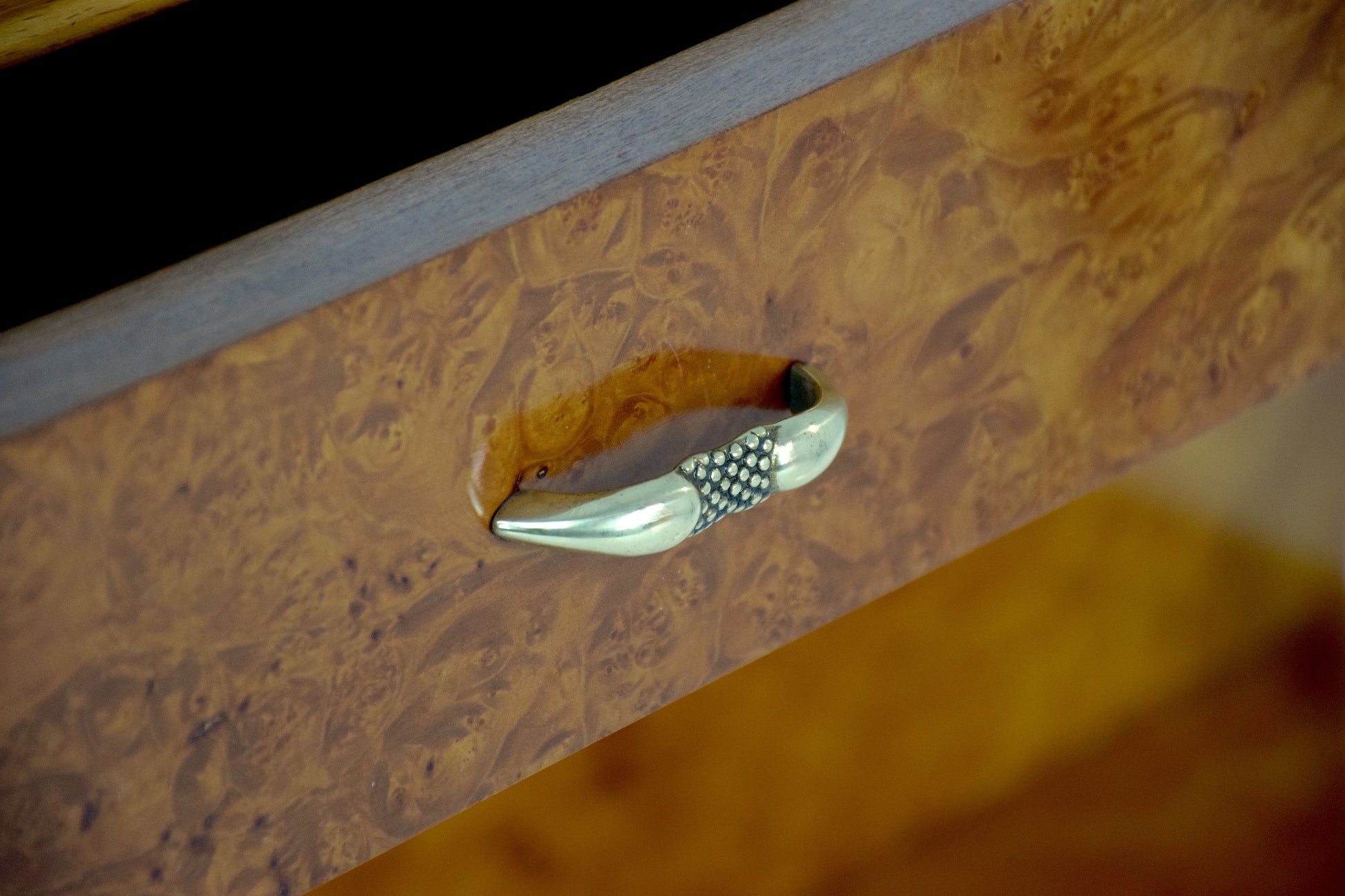 Italian Bird's-Eye Maple Dressing Table and Mirror, 1950s - Spirit Gallery 