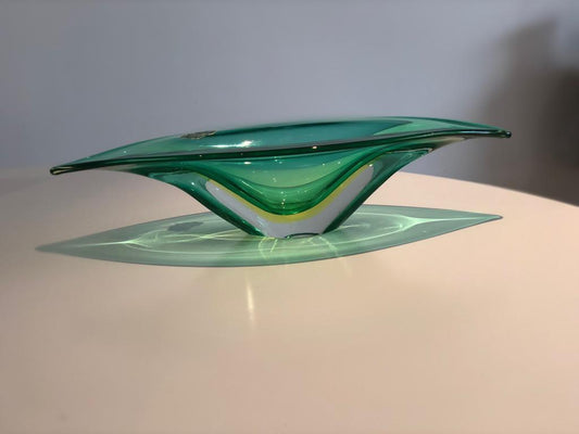 Italian Centerpiece Murano Bowl by Flavio Poli for Seguso Vetri d'Arte, 1950's - Spirit Gallery 