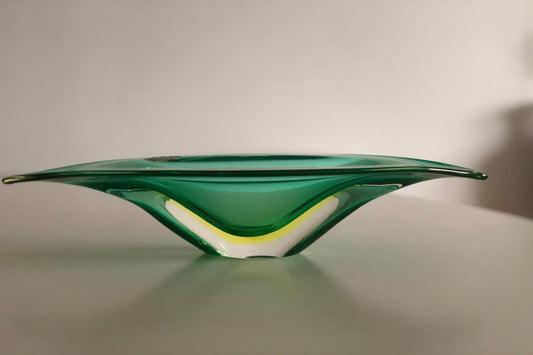 Italian Centerpiece Murano Bowl by Flavio Poli for Seguso Vetri d'Arte, 1950's - Spirit Gallery