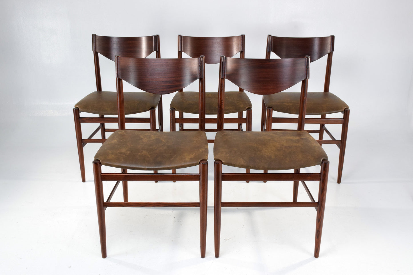 Italian Curved Dining Chairs by Gianfranco Frattini, Set of 5, 1960s - Spirit Gallery 