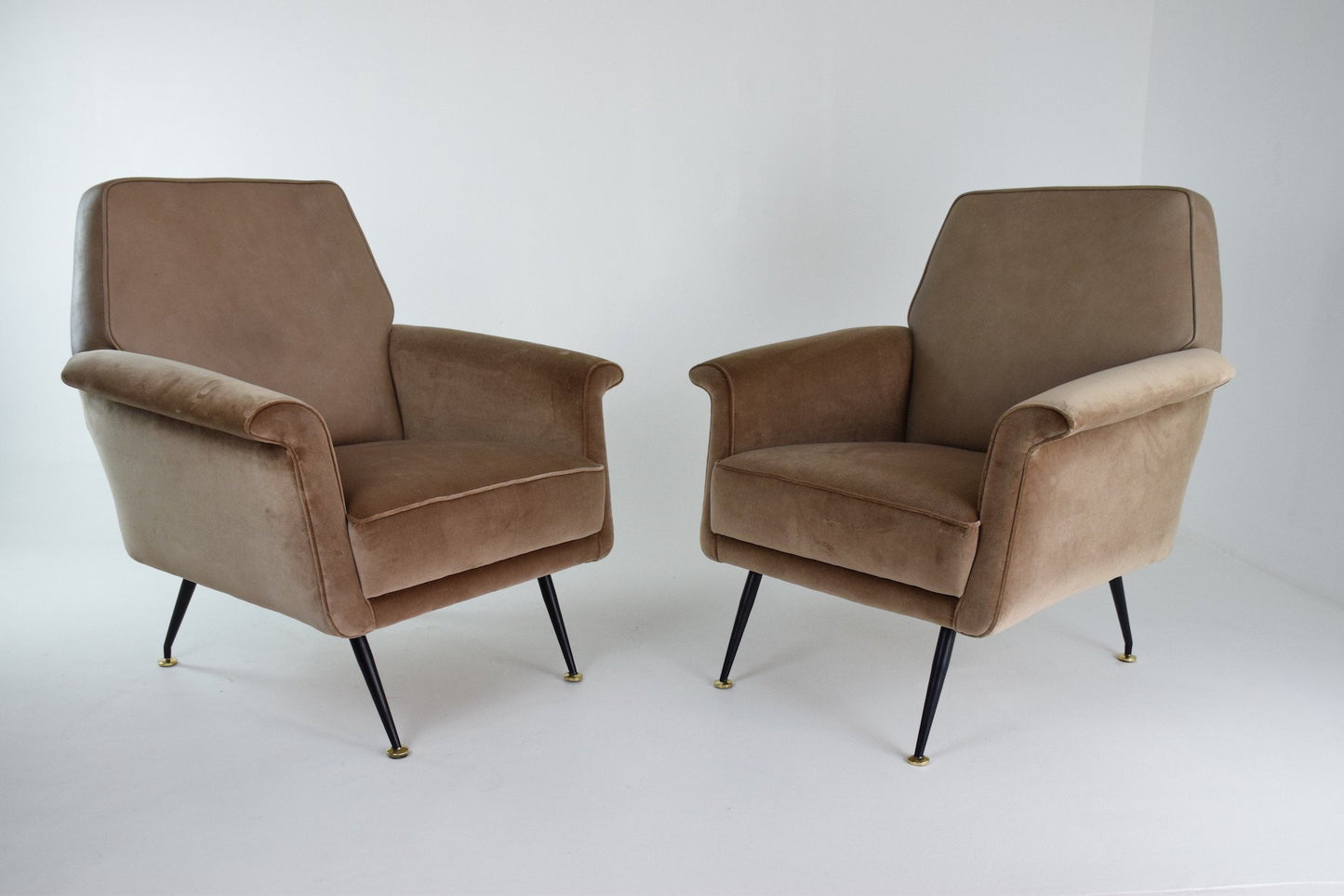 Italian Green Velvet Armchairs, 1960s, Set of 2 - Spirit Gallery 