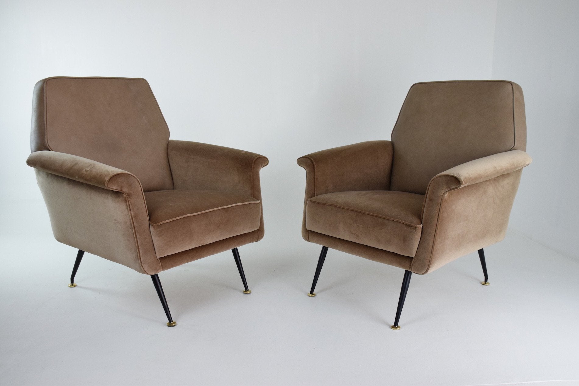 Italian Green Velvet Armchairs, 1960s, Set of 2 - Spirit Gallery 