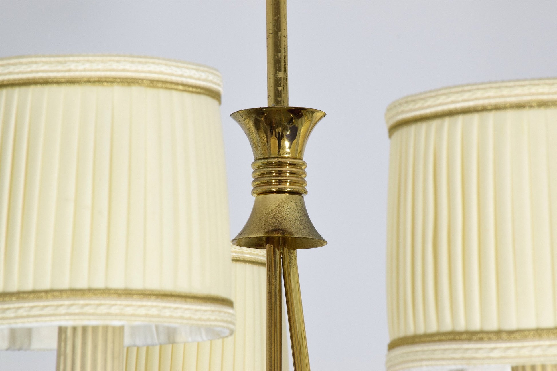 Italian Mid-Century Chandelier With Gilded Brass Structure - Spirit Gallery 