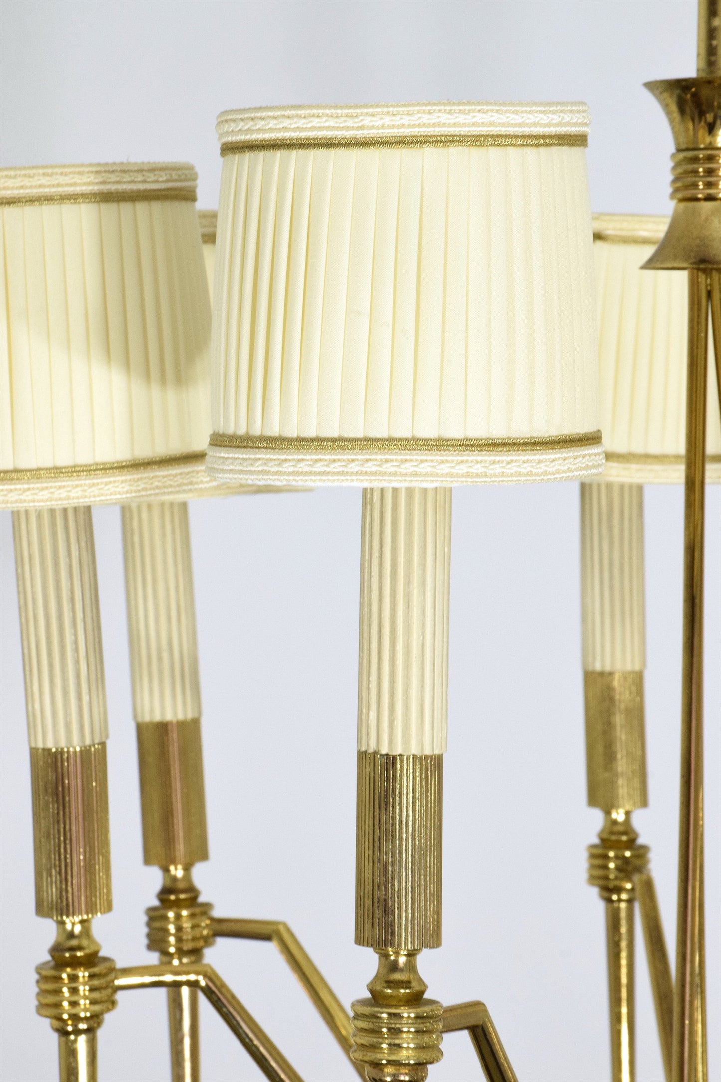 Italian Mid-Century Chandelier With Gilded Brass Structure - Spirit Gallery 