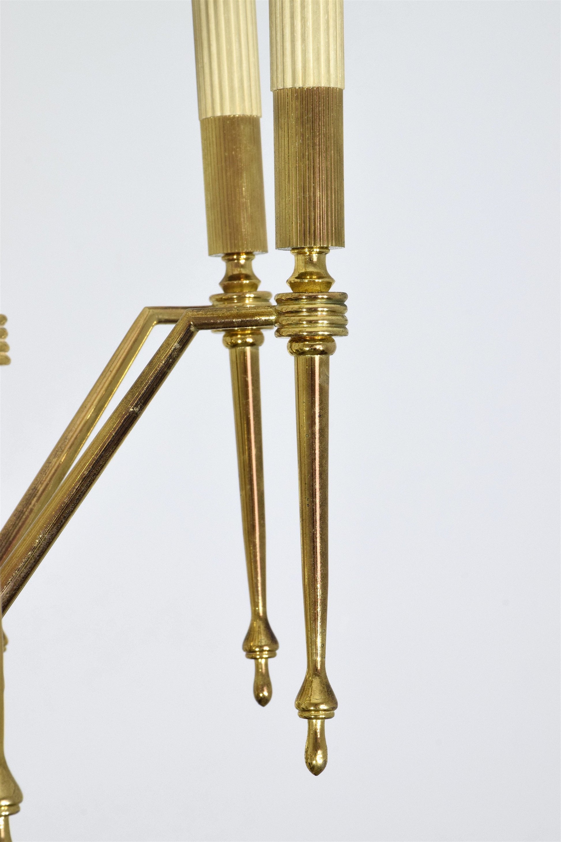 Italian Mid-Century Chandelier With Gilded Brass Structure - Spirit Gallery 