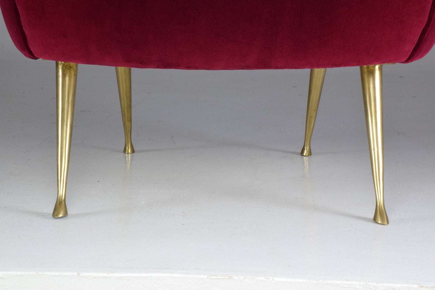 Italian Mid-Century Velvet and Brass Armchair, 1950s - Spirit Gallery 