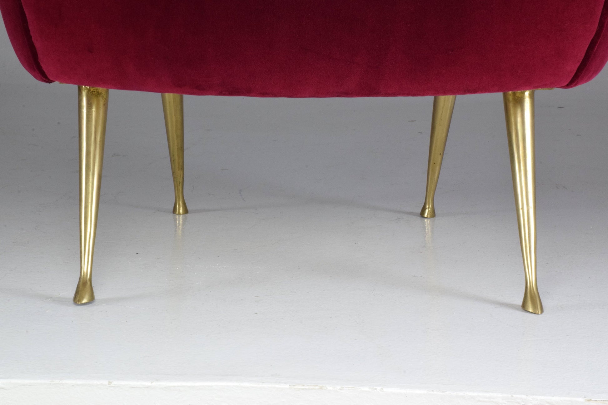 Italian Mid-Century Velvet and Brass Armchair, 1950s - Spirit Gallery 