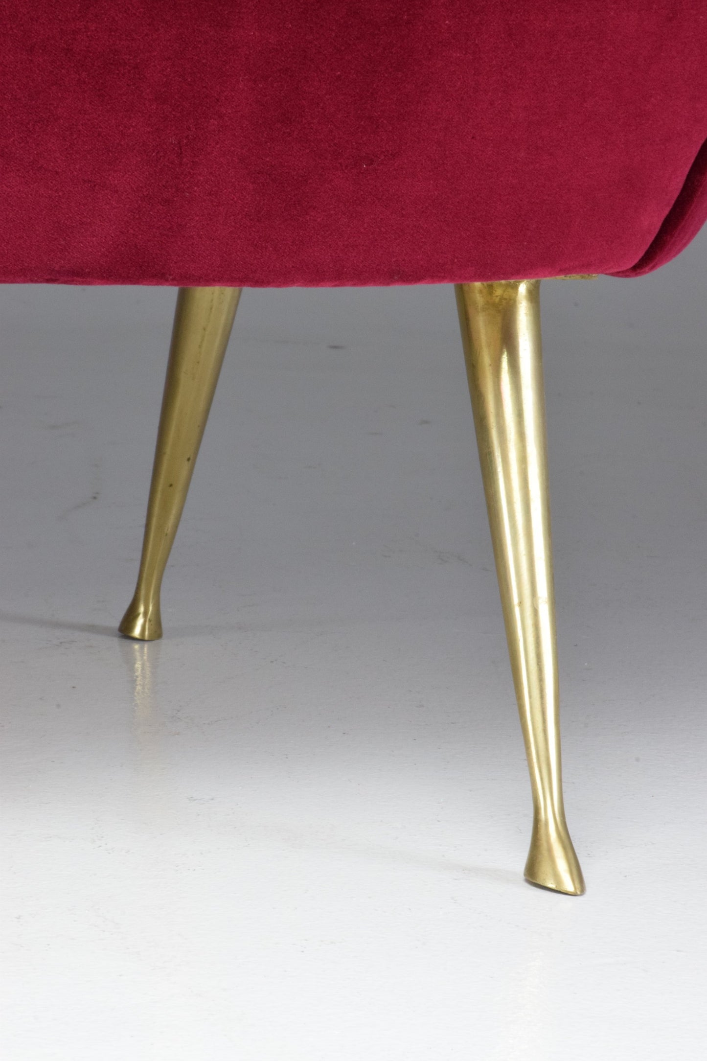 Italian Mid-Century Velvet and Brass Armchair, 1950s - Spirit Gallery 