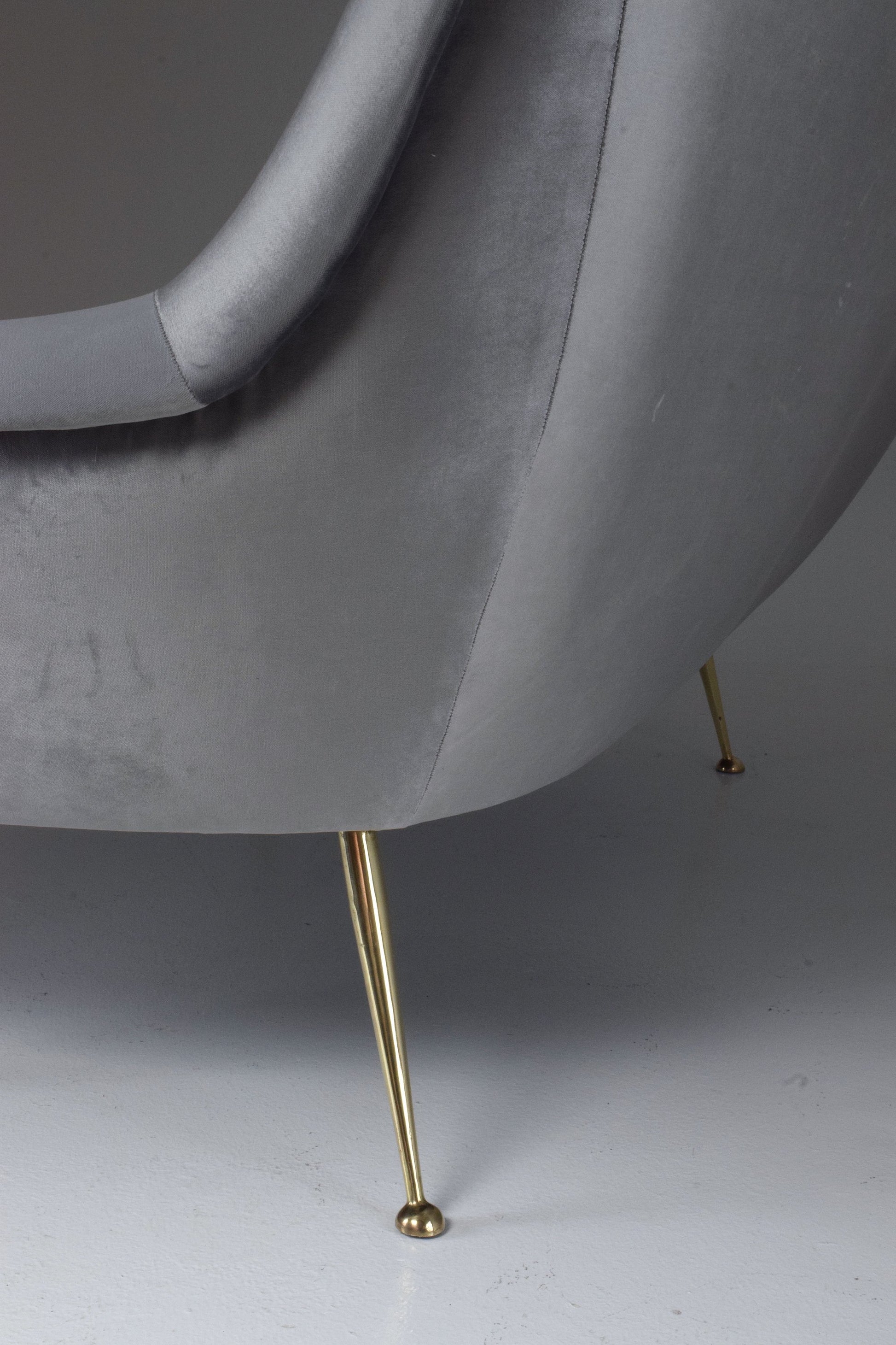 Italian Midcentury Velvet Armchairs Set by ISA Bergamo, 1950s - Spirit Gallery 