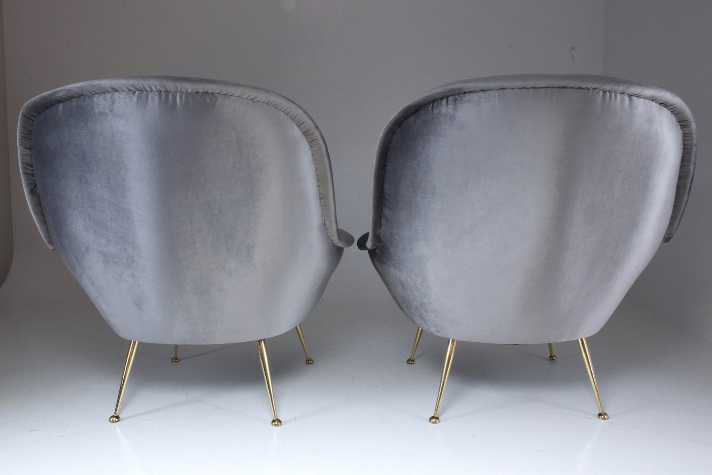 Italian Midcentury Velvet Armchairs Set by ISA Bergamo, 1950s - Spirit Gallery 