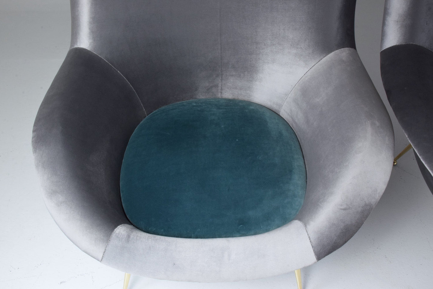 Italian Midcentury Velvet Armchairs Set by ISA Bergamo, 1950s - Spirit Gallery 