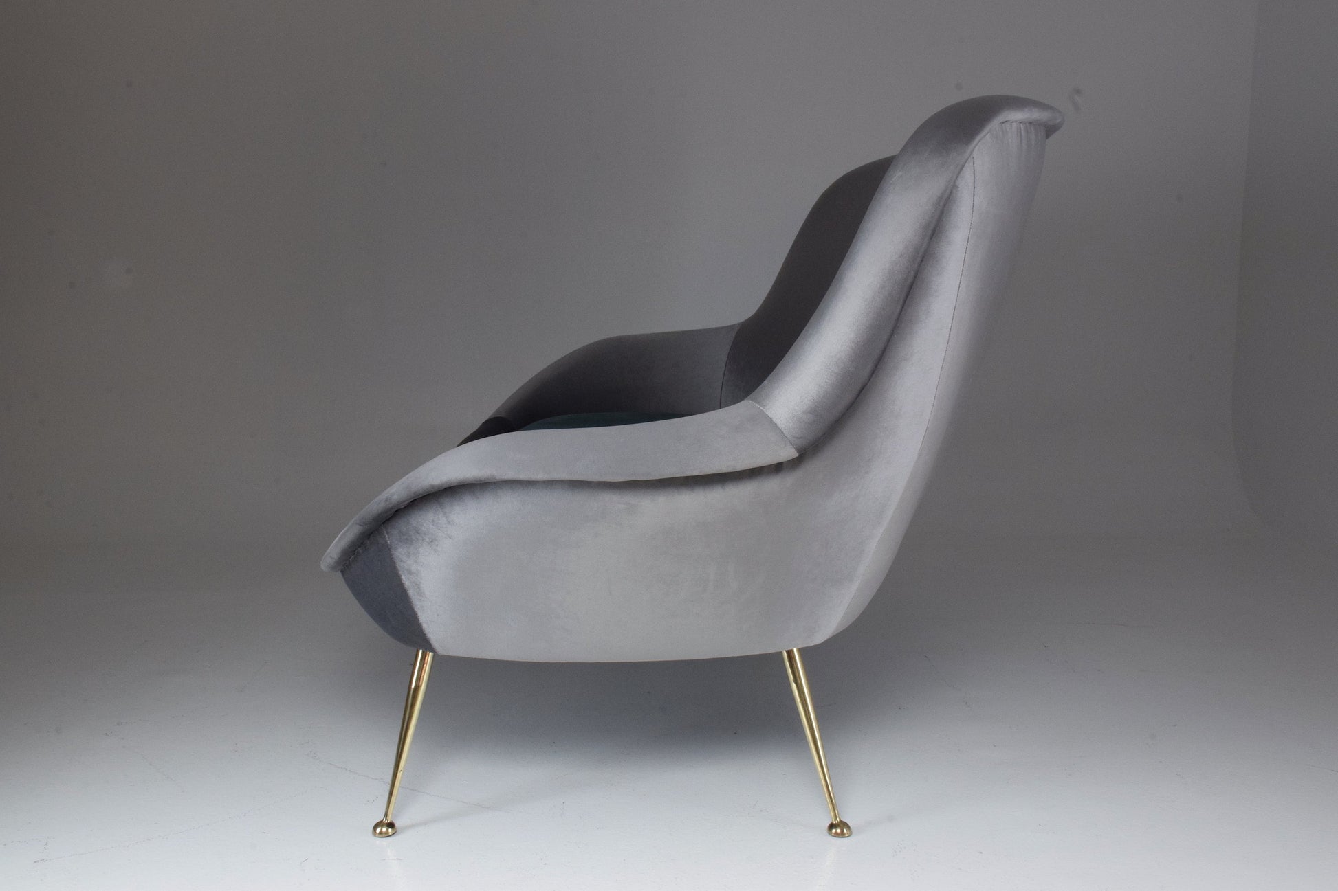 Italian Midcentury Velvet Armchairs Set by ISA Bergamo, 1950s - Spirit Gallery 