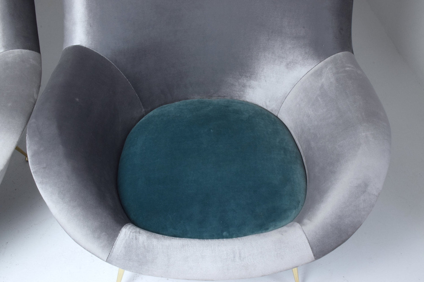 Italian Midcentury Velvet Armchairs Set by ISA Bergamo, 1950s - Spirit Gallery 