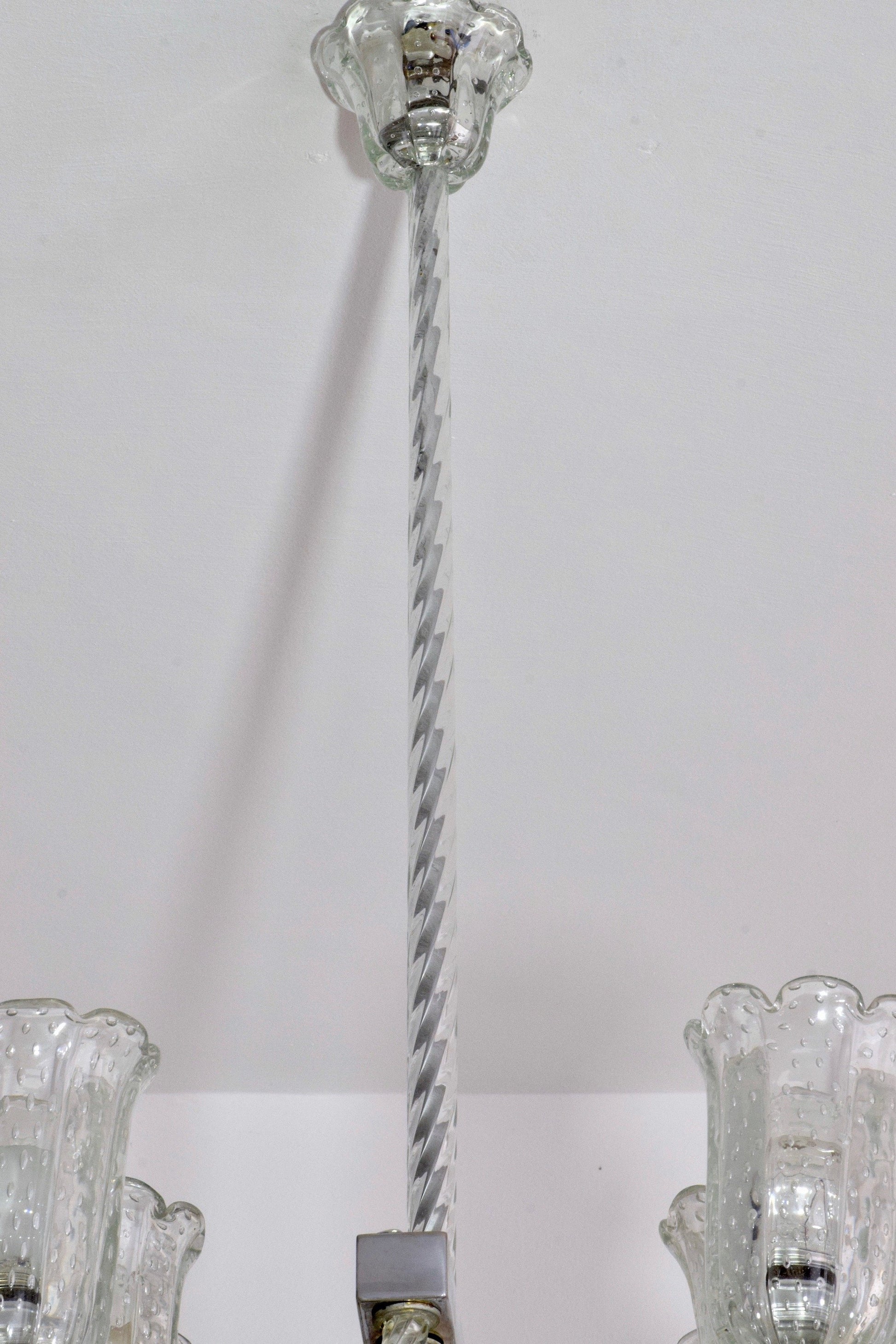 Italian Murano Vintage Chandelier Attributed to Barovier & Toso, 1940's - Spirit Gallery 