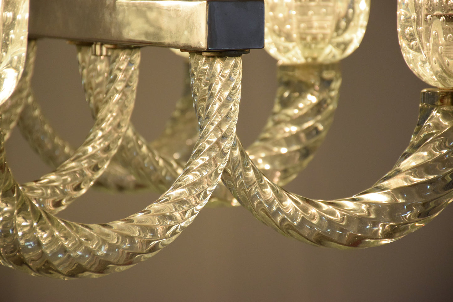 Italian Murano Vintage Chandelier Attributed to Barovier & Toso, 1940's - Spirit Gallery 