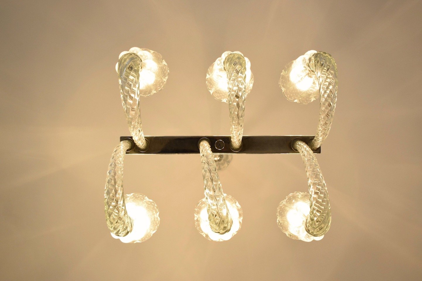 Italian Murano Vintage Chandelier Attributed to Barovier & Toso, 1940's - Spirit Gallery 