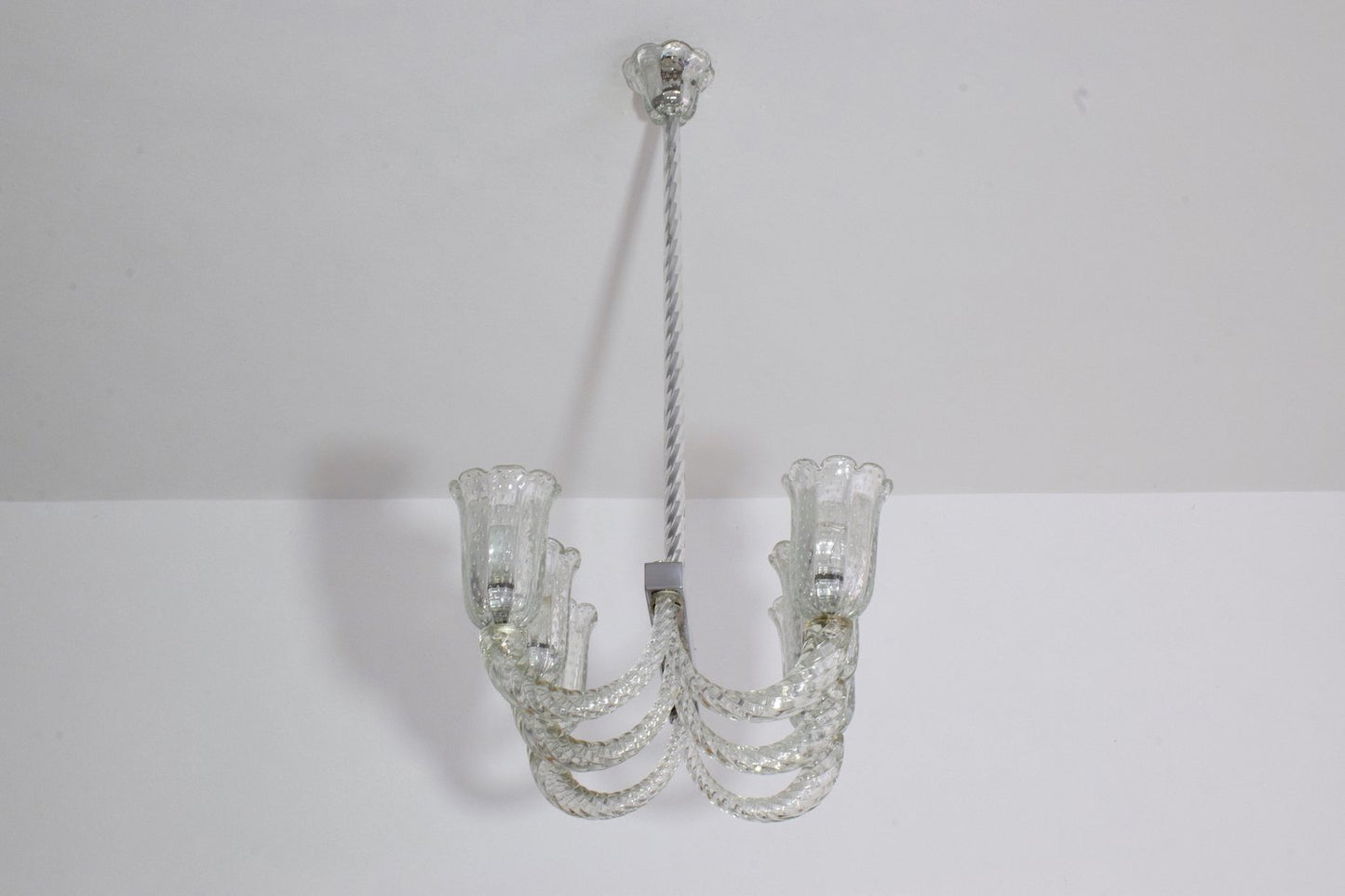 Italian Murano Vintage Chandelier Attributed to Barovier & Toso, 1940's - Spirit Gallery 