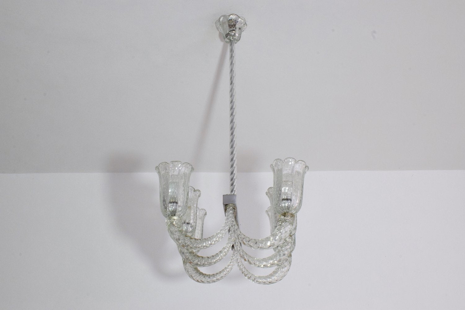 Italian Murano Vintage Chandelier Attributed to Barovier & Toso, 1940's - Spirit Gallery 