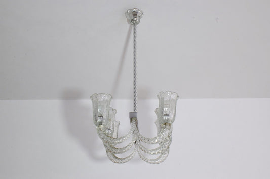 Italian Murano Vintage Chandelier Attributed to Barovier & Toso, 1940's - Spirit Gallery 