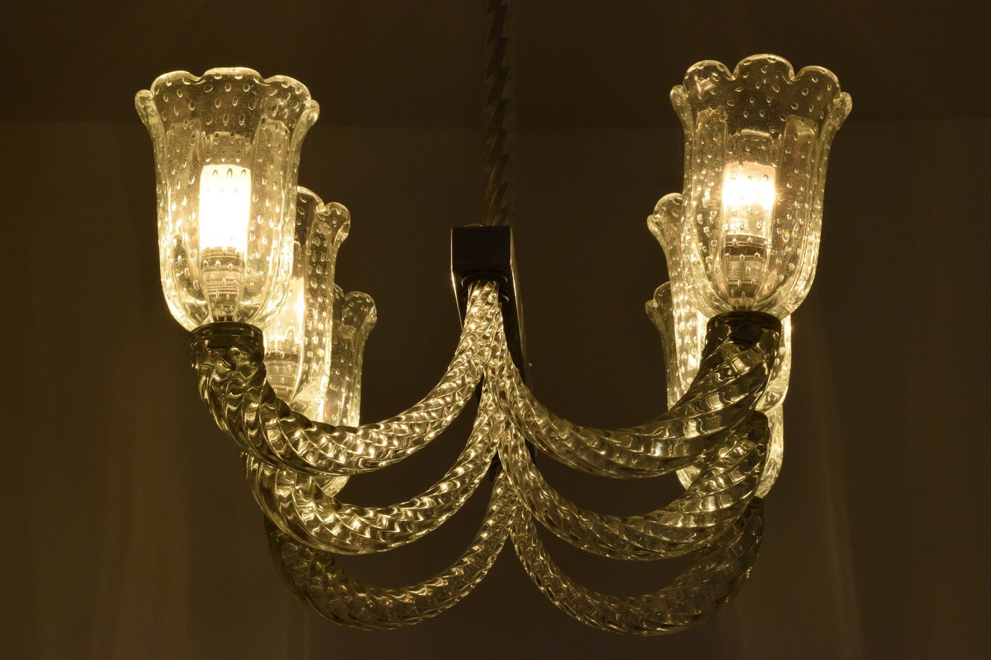 Italian Murano Vintage Chandelier Attributed to Barovier & Toso, 1940's - Spirit Gallery 