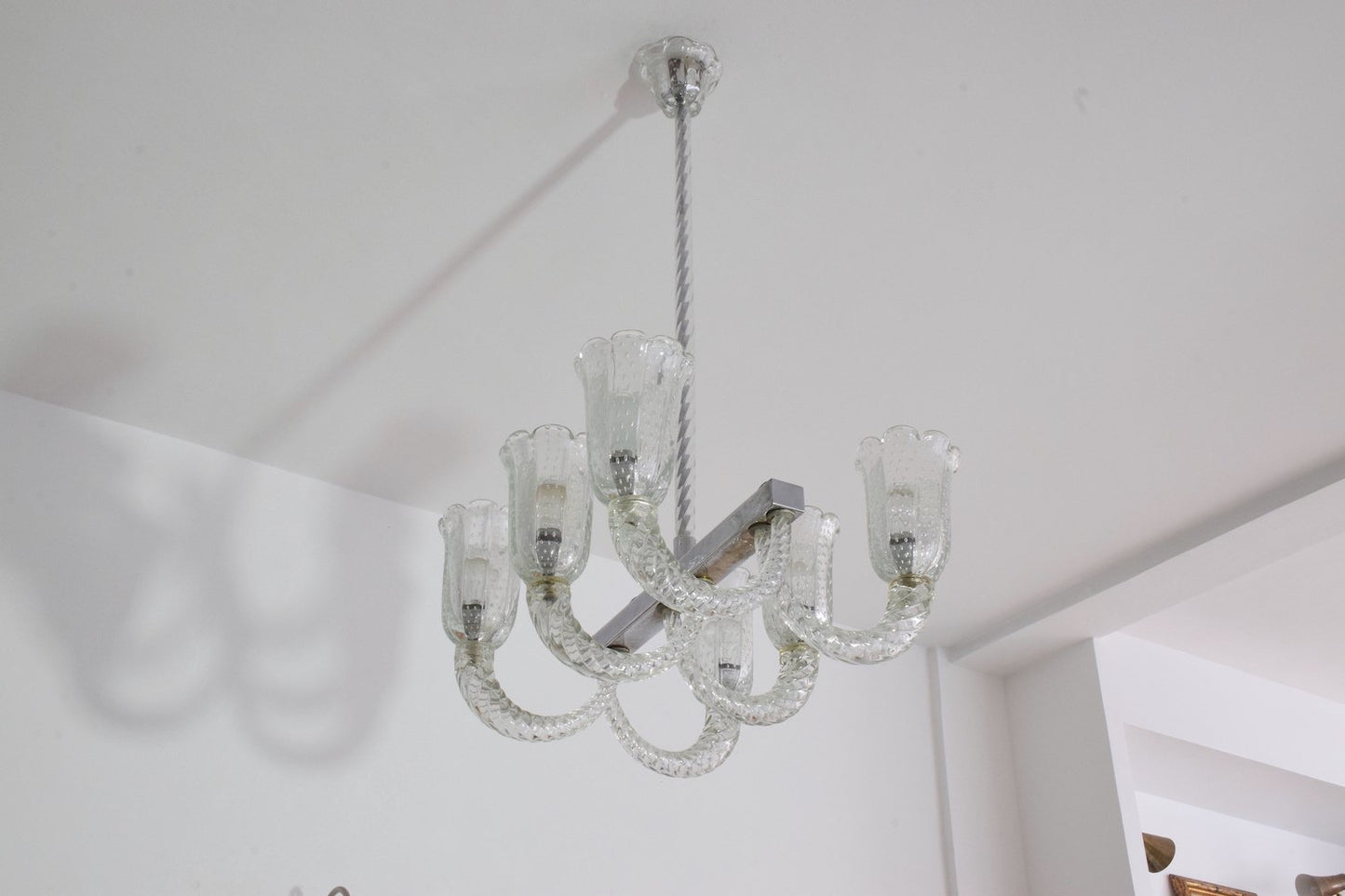 Italian Murano Vintage Chandelier Attributed to Barovier & Toso, 1940's - Spirit Gallery 