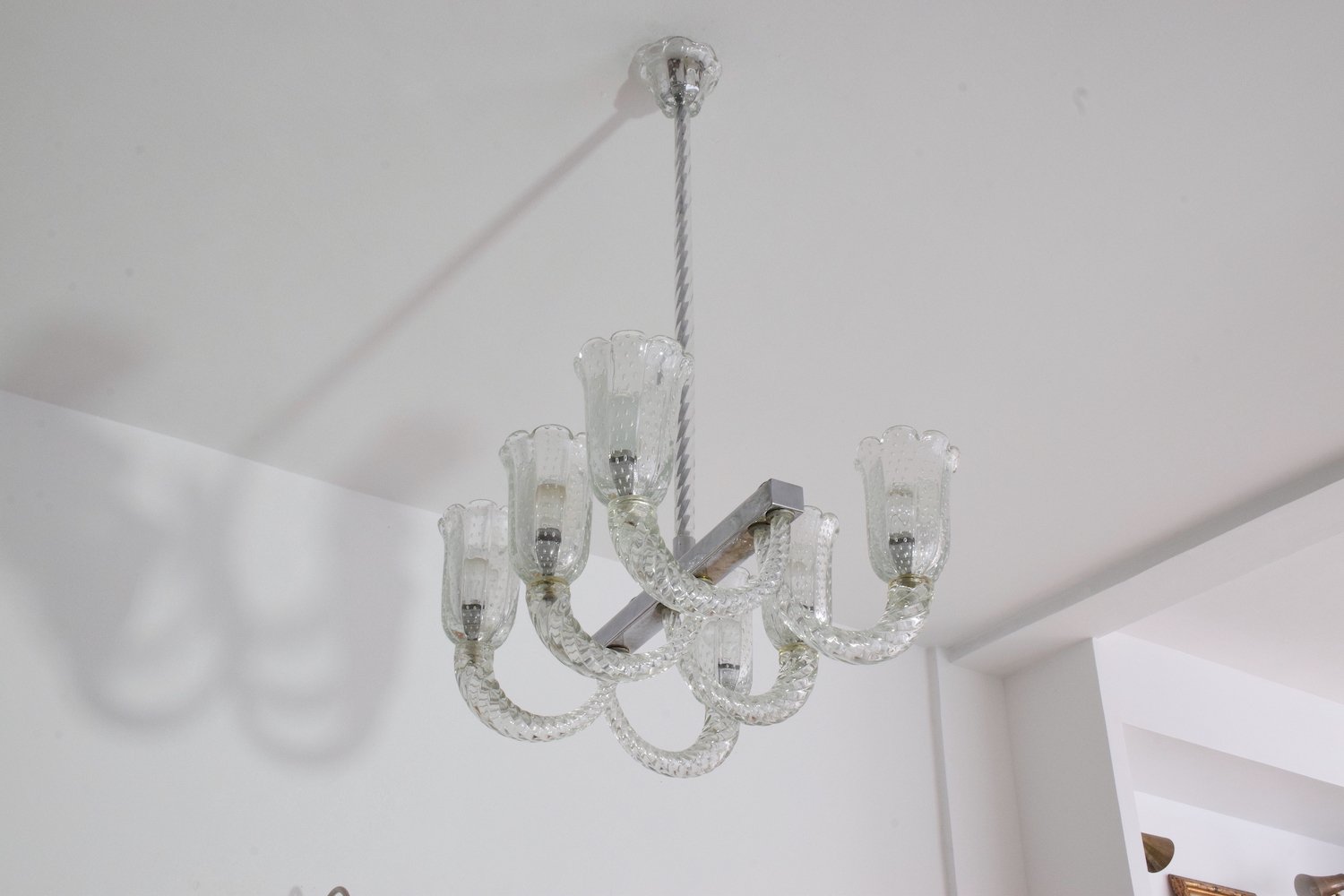 Italian Murano Vintage Chandelier Attributed to Barovier & Toso, 1940's - Spirit Gallery 