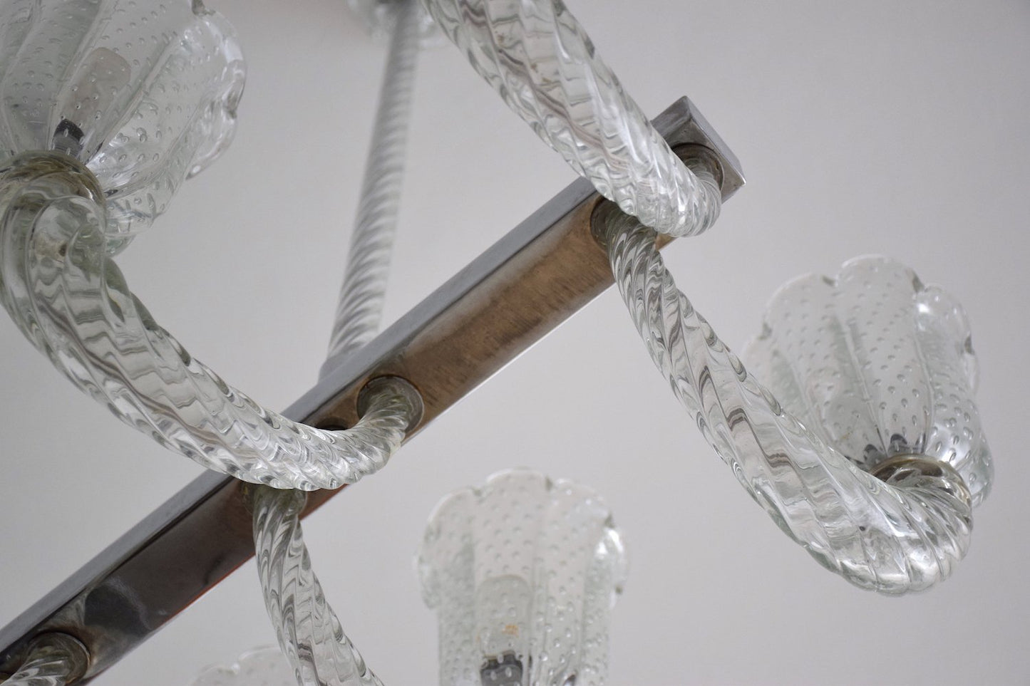 Italian Murano Vintage Chandelier Attributed to Barovier & Toso, 1940's - Spirit Gallery 