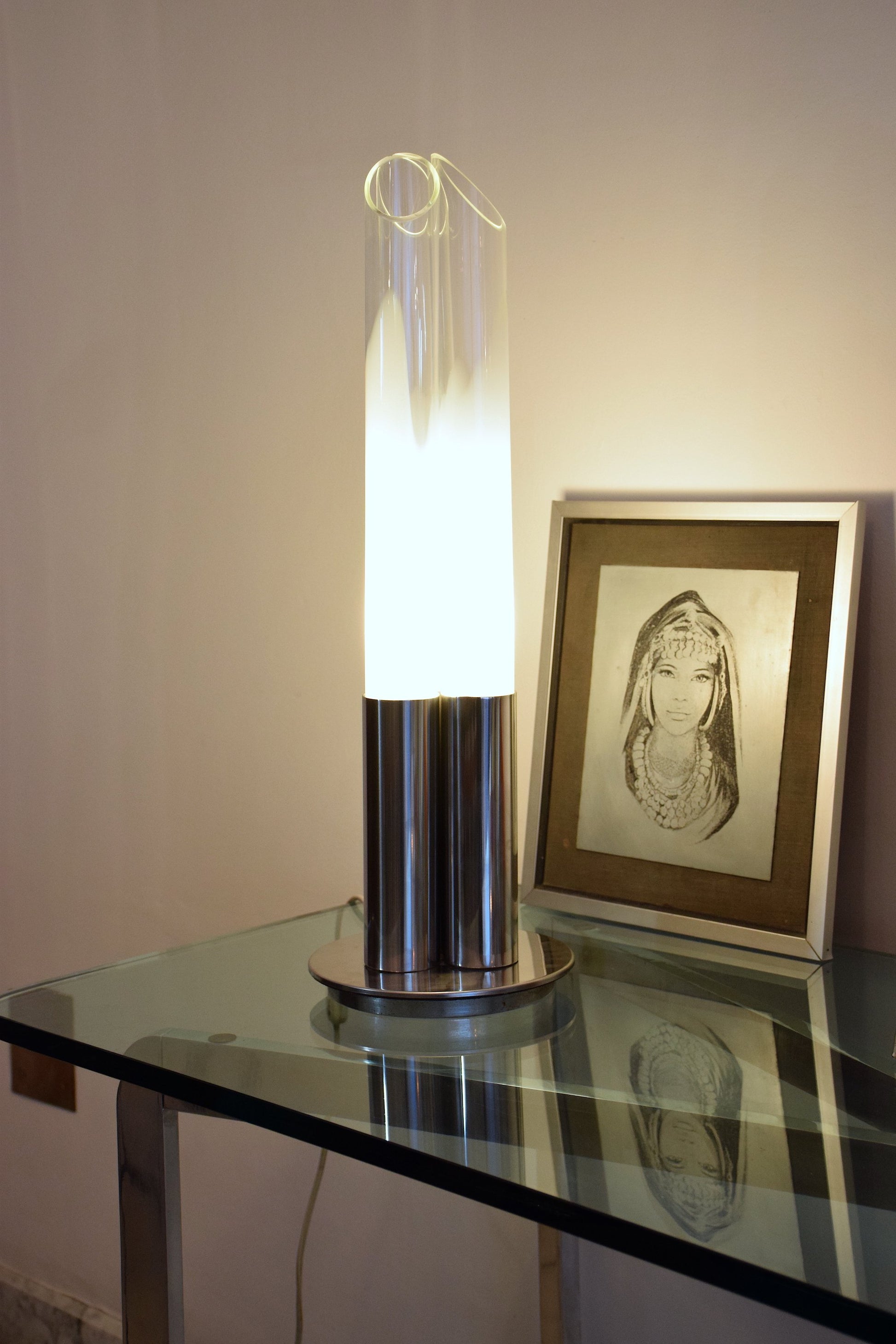 Italian Space Age Chrome Three-Light Lamp by Goffredo Reggiani, 1960's - Spirit Gallery 