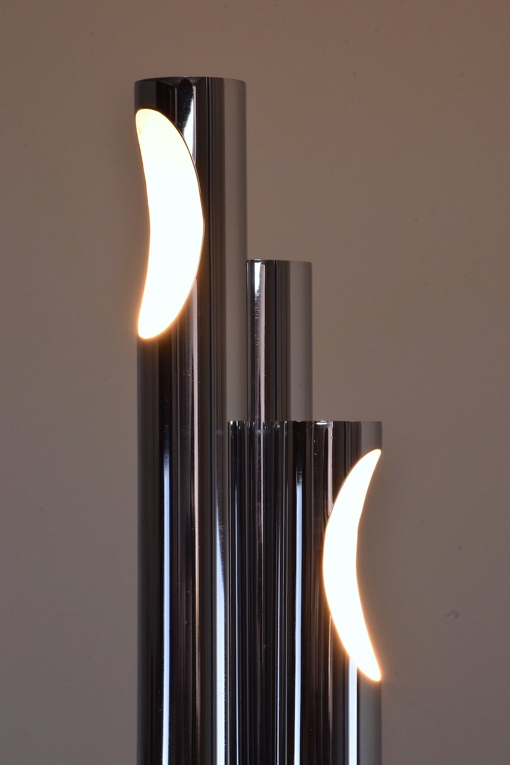 Italian Three Light Tube Chrome Floor Lamp, 1970's - Spirit Gallery 