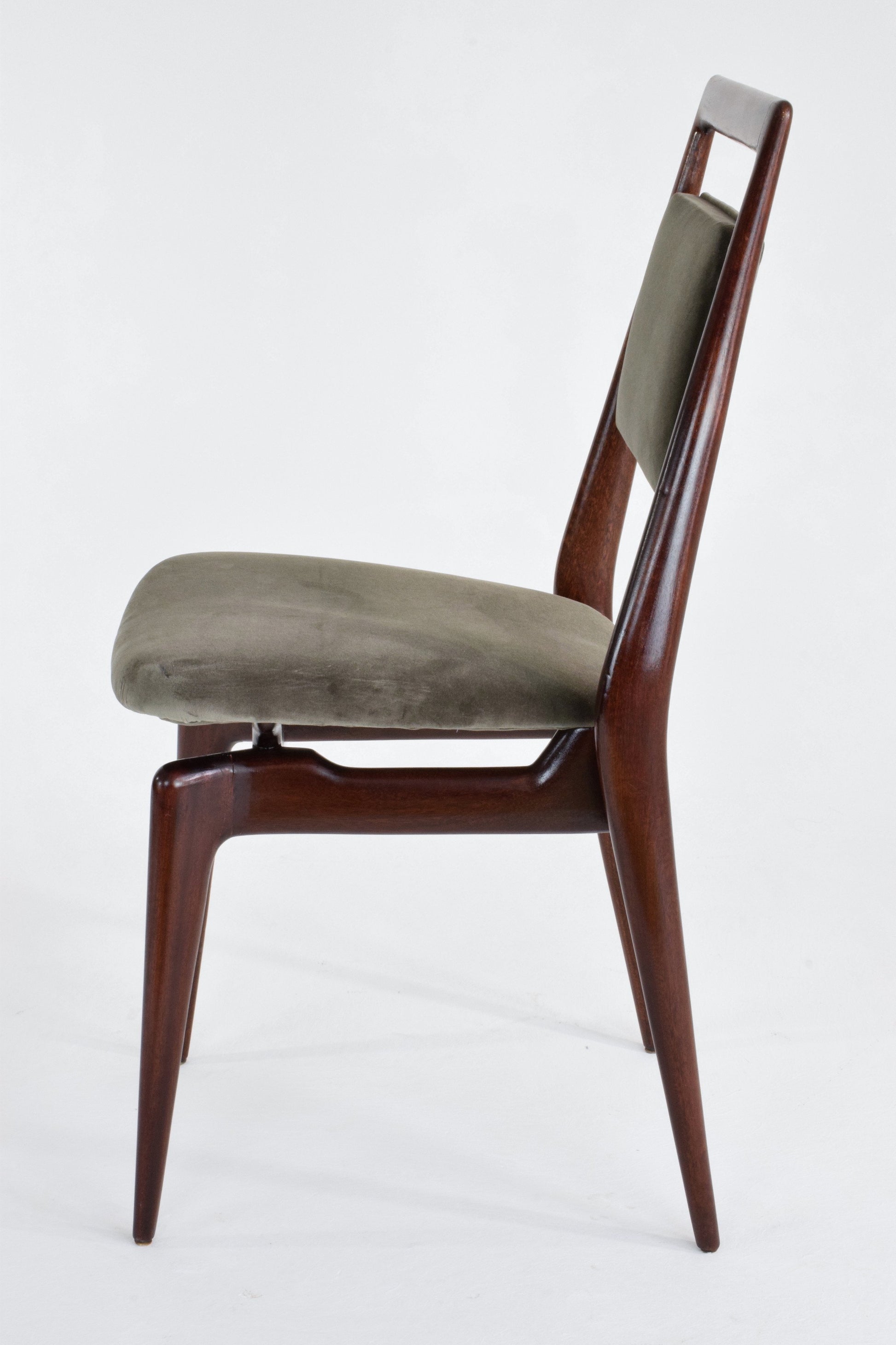 Italian Velvet Dining Chairs, Set of 8, 1950's - Spirit Gallery 