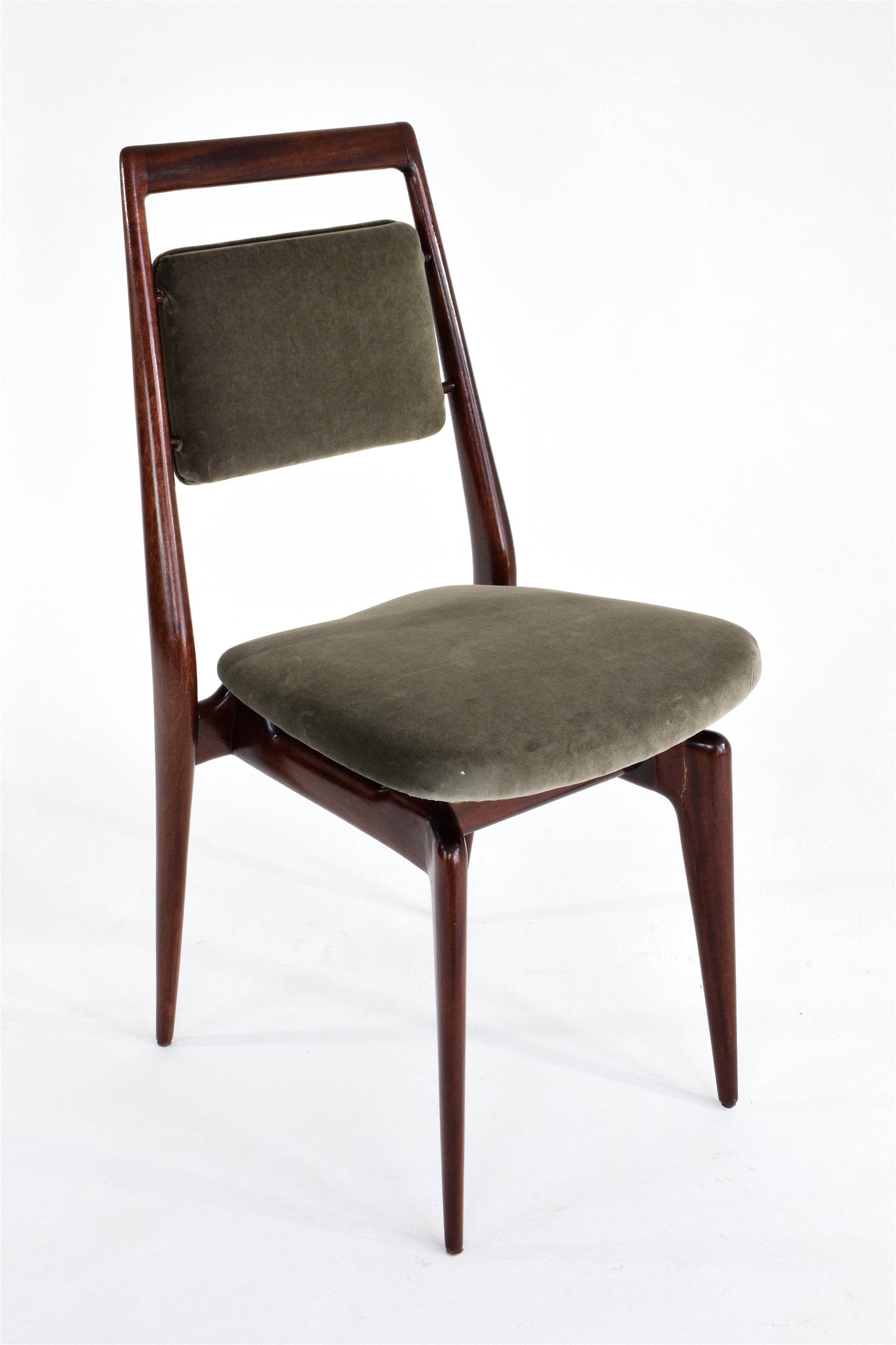 Italian Velvet Dining Chairs, Set of 8, 1950's - Spirit Gallery 