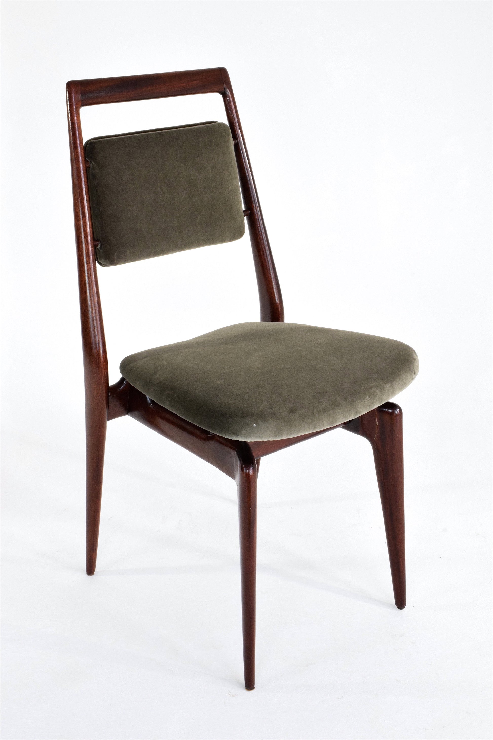 Italian Velvet Dining Chairs, Set of 8, 1950's - Spirit Gallery 