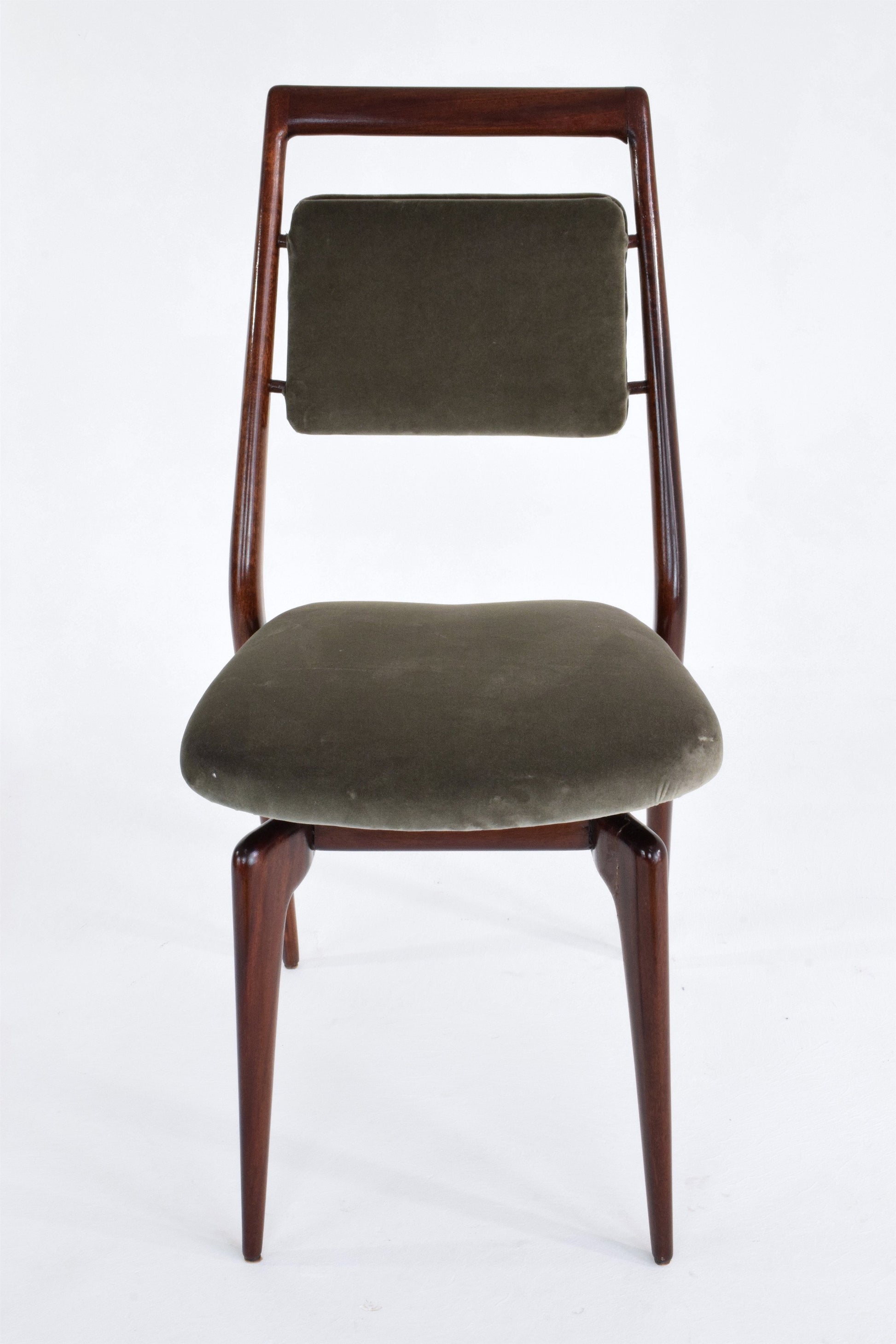 Italian Velvet Dining Chairs, Set of 8, 1950's - Spirit Gallery 