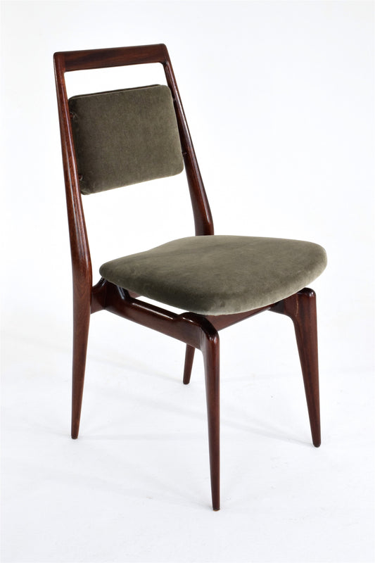 Italian Velvet Dining Chairs, Set of 8, 1950's - Spirit Gallery 