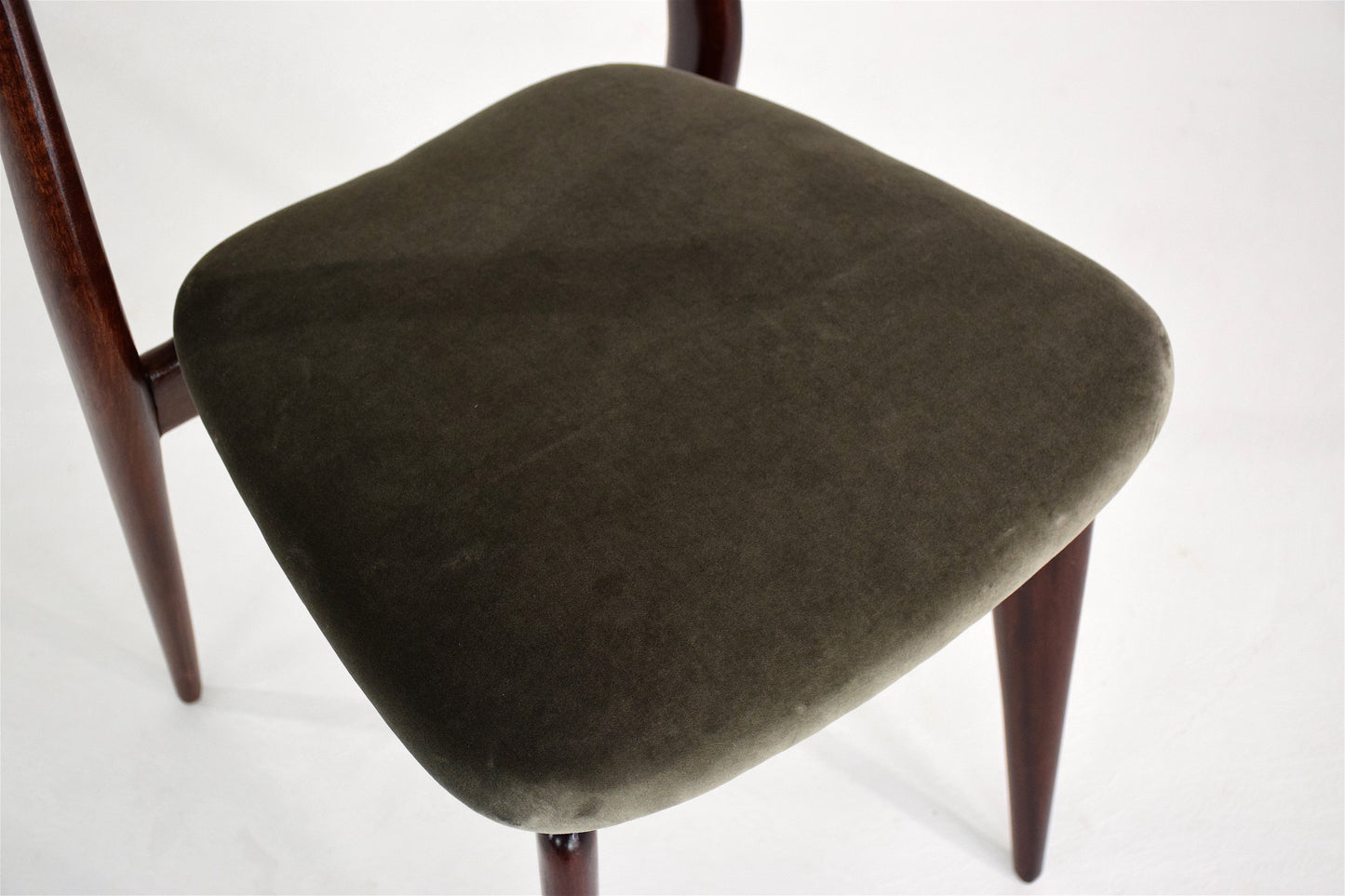 Italian Velvet Dining Chairs, Set of 8, 1950's - Spirit Gallery 