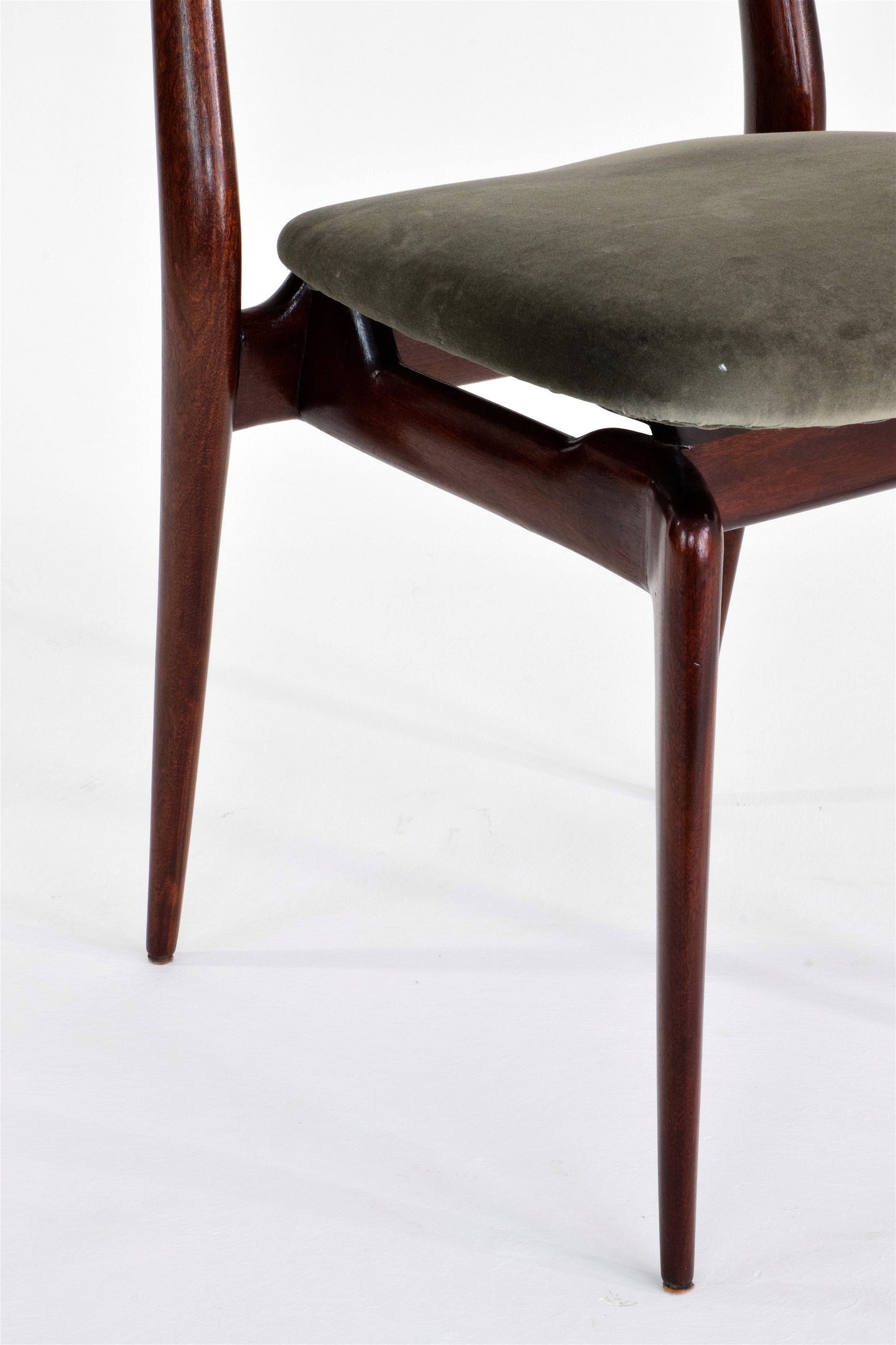 Italian Velvet Dining Chairs, Set of 8, 1950's - Spirit Gallery 