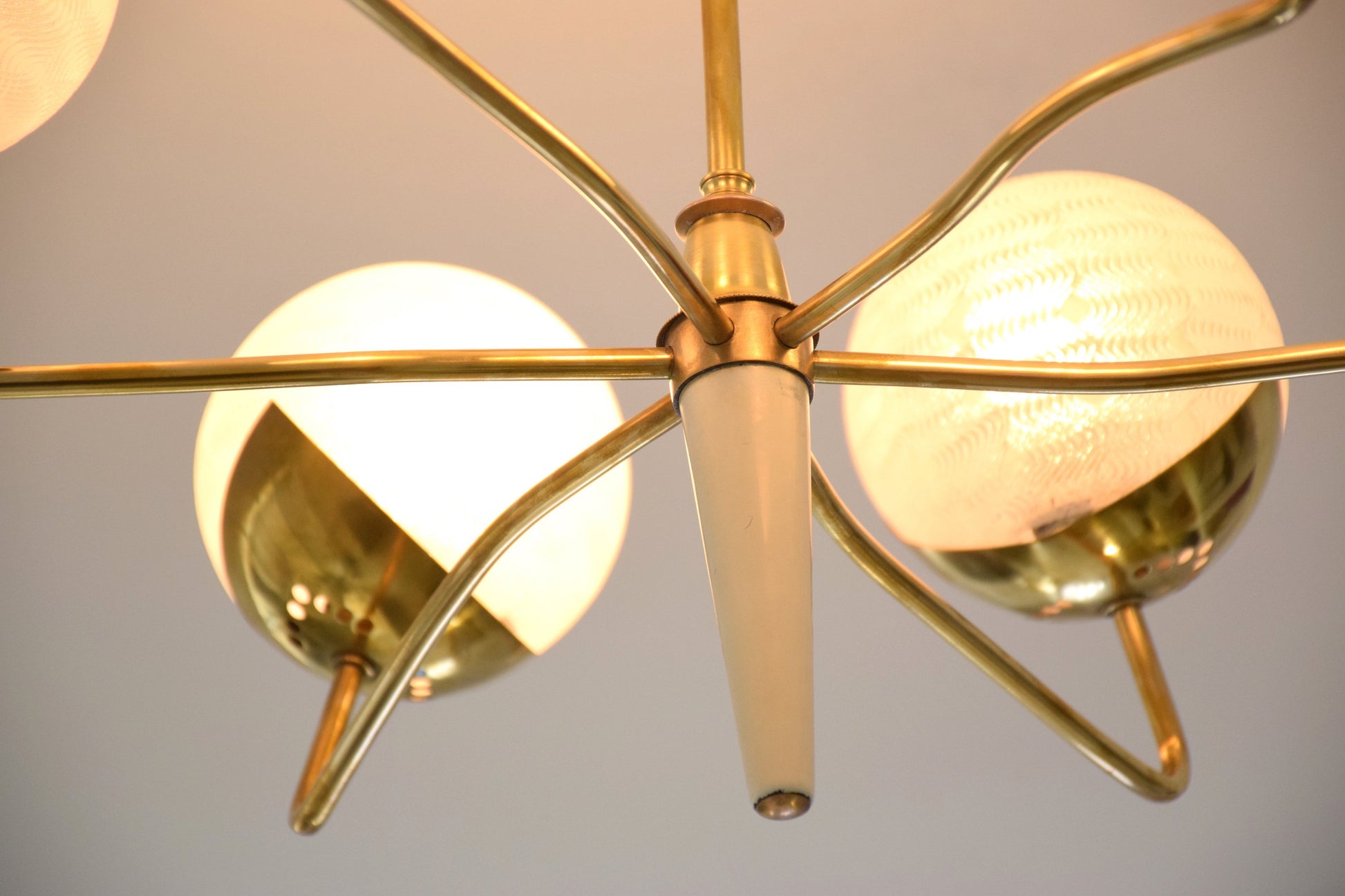 Italian Vintage Articulating Brass Spider Chandelier, 1950s - Spirit Gallery 