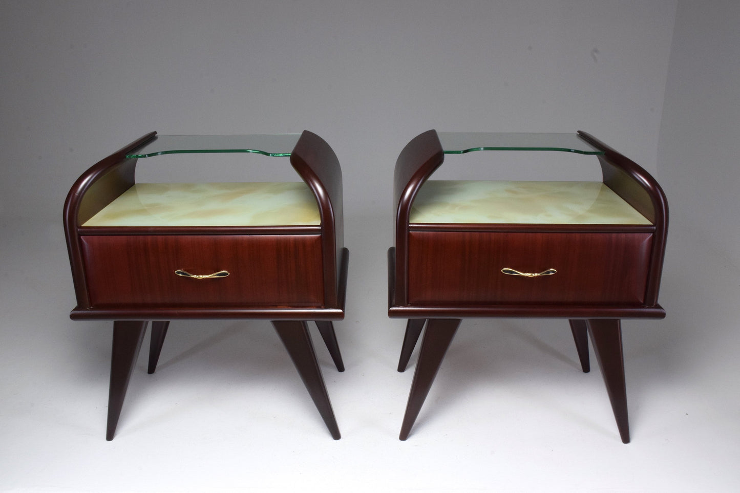 Italian Vintage Mahogany Mid-Century Nightstands, 1950's - Spirit Gallery 