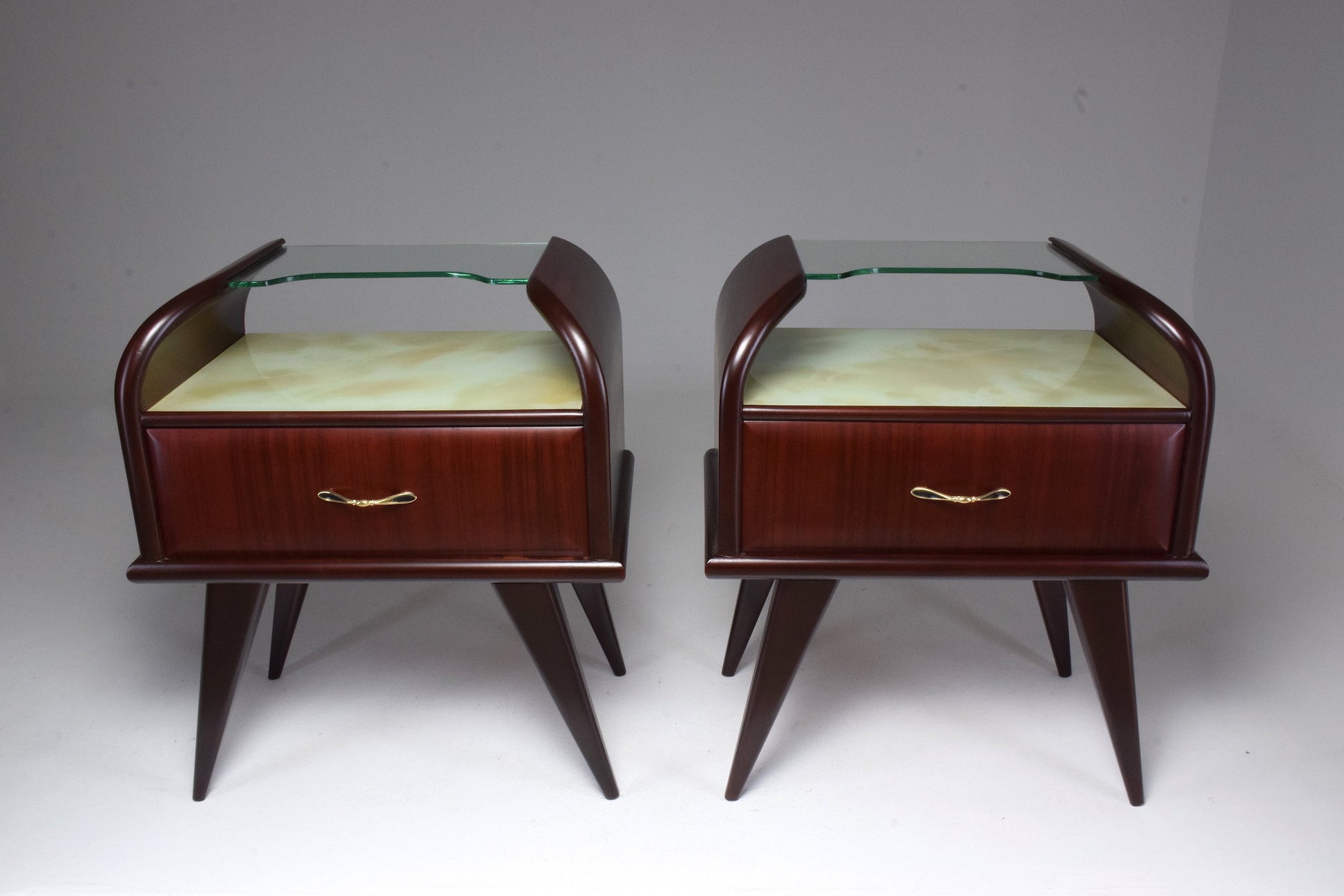 Italian Vintage Mahogany Mid-Century Nightstands, 1950's - Spirit Gallery 