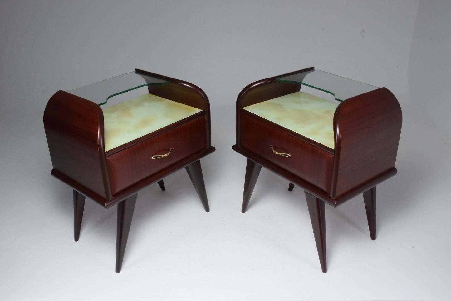 Italian Vintage Mahogany Mid-Century Nightstands, 1950's - Spirit Gallery 